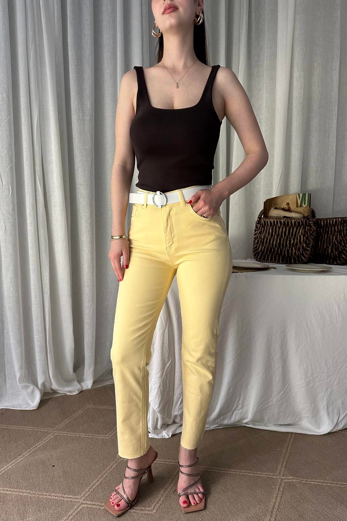 LİKRALI KEMERLI KOT PANTOLON