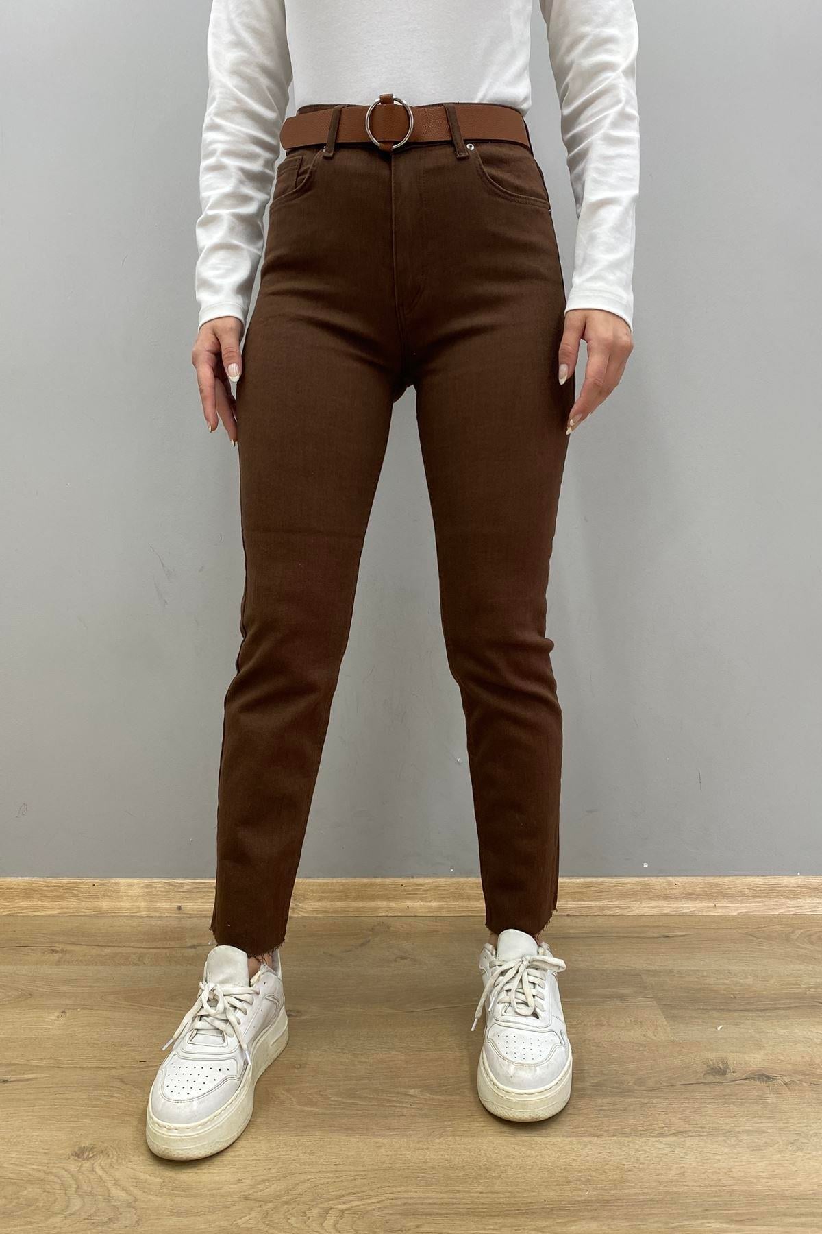 LİKRALI KEMERLI KOT PANTOLON