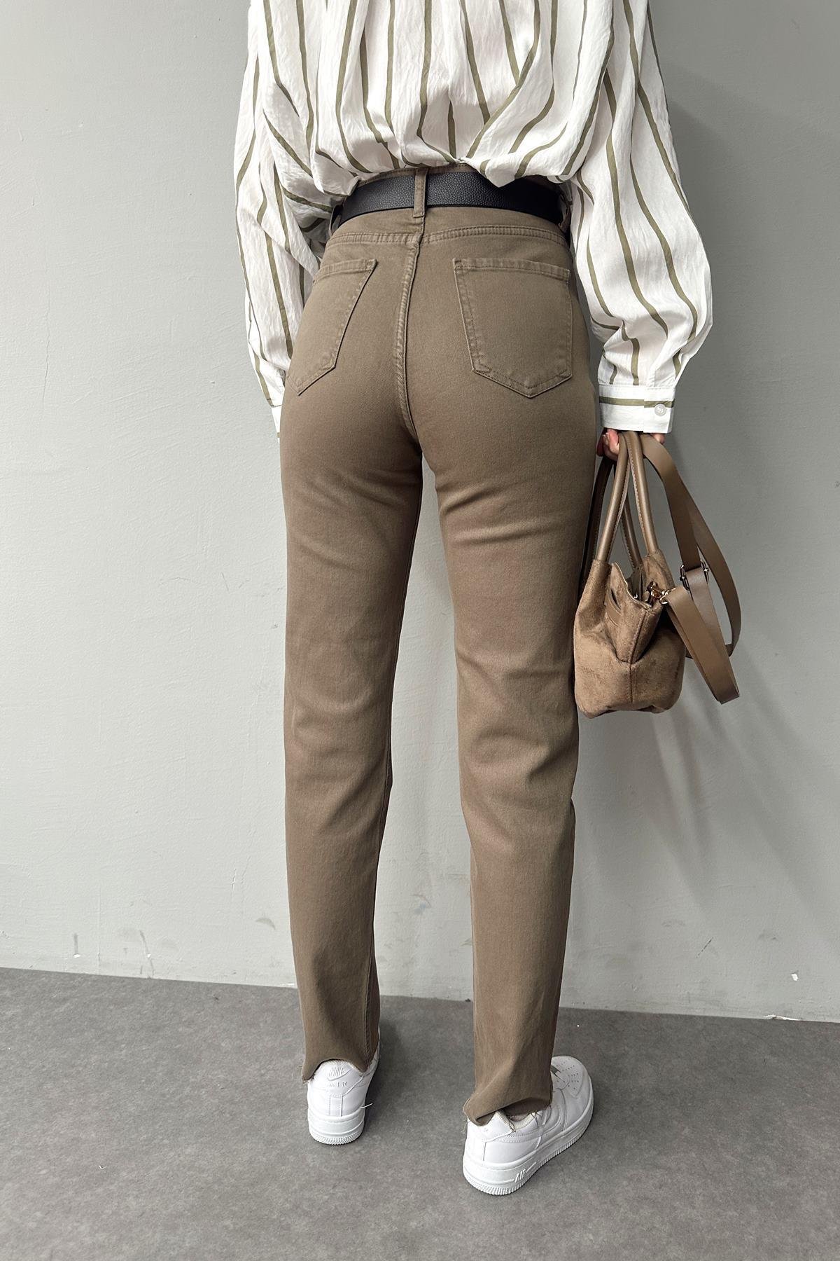 LİKRALI KEMERLI KOT PANTOLON