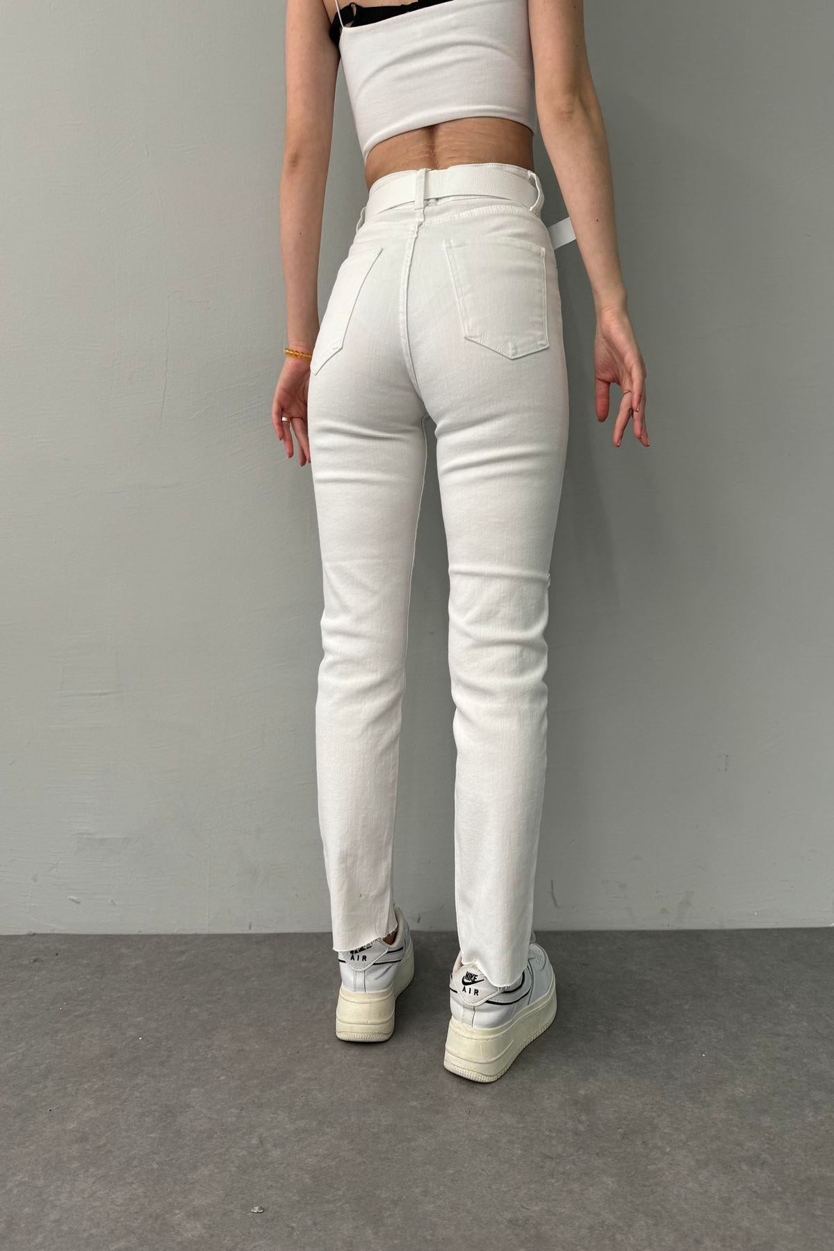 LİKRALI KEMERLI KOT PANTOLON
