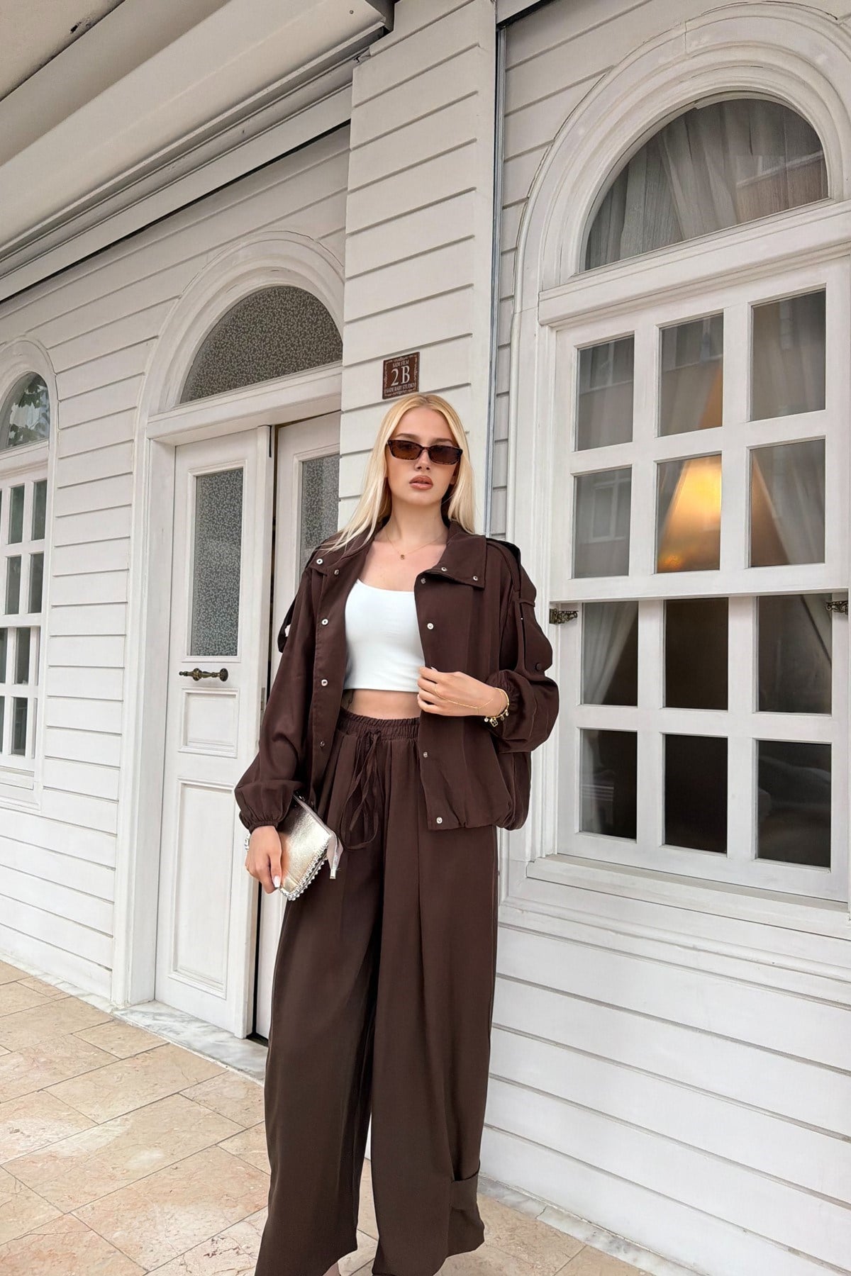 APOLET DETAY TENCEL BOMBER CEKET PANTOLON TAKIM