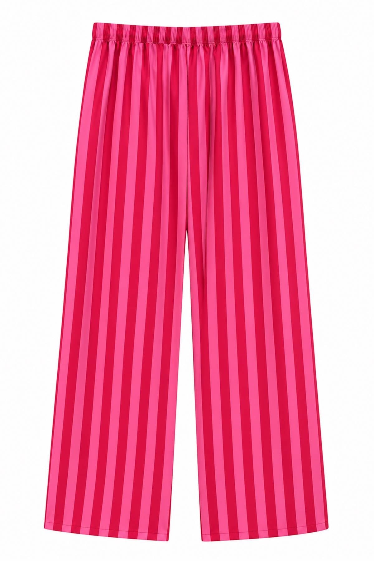 ÇİZGİ DETAY PEPLUM BLUZ PANTOLON TAKIM