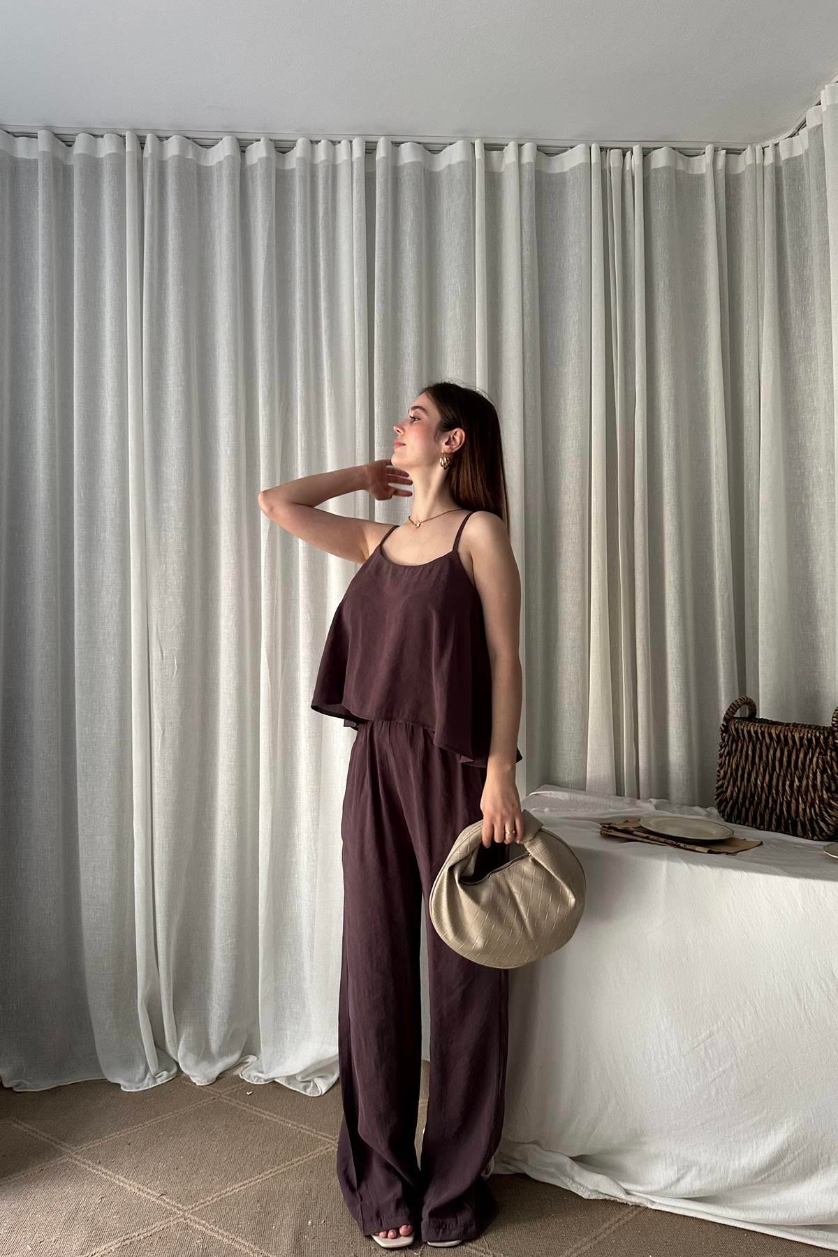 İP ASKILI BLUZ PANTOLON TAKIM