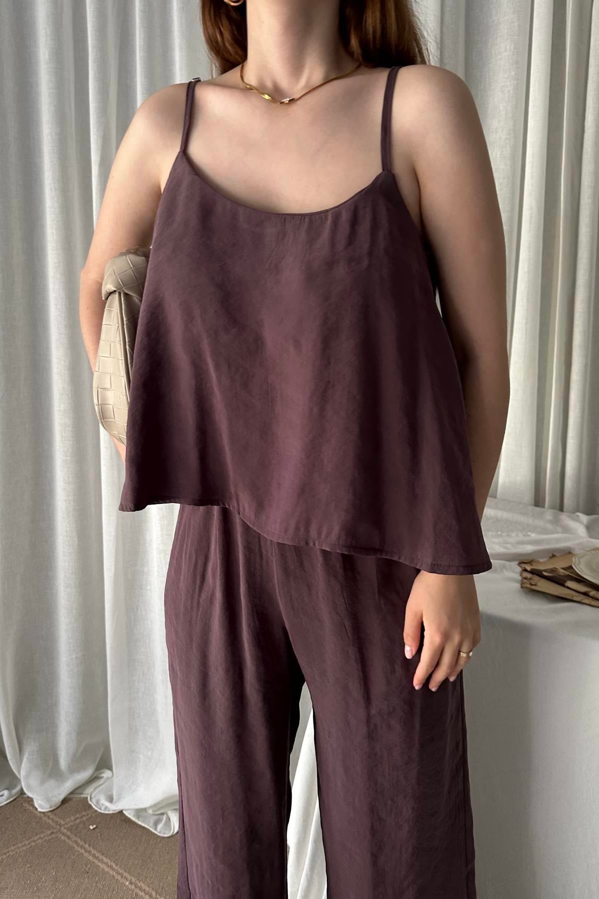 İP ASKILI BLUZ PANTOLON TAKIM