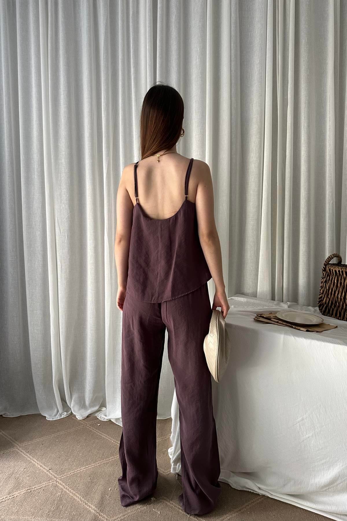 İP ASKILI BLUZ PANTOLON TAKIM