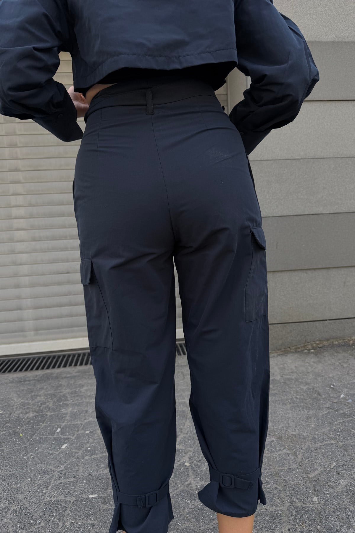 PARAŞÜT KUMAŞ CROP MONT PANTOLON TAKIM
