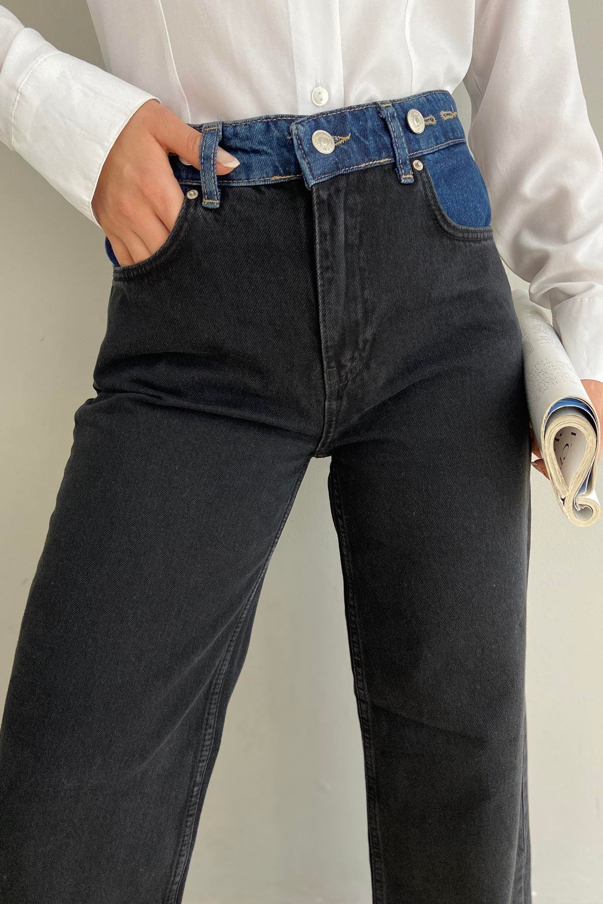 MAVİ GARNİLİ WİDELEG PANTOLON