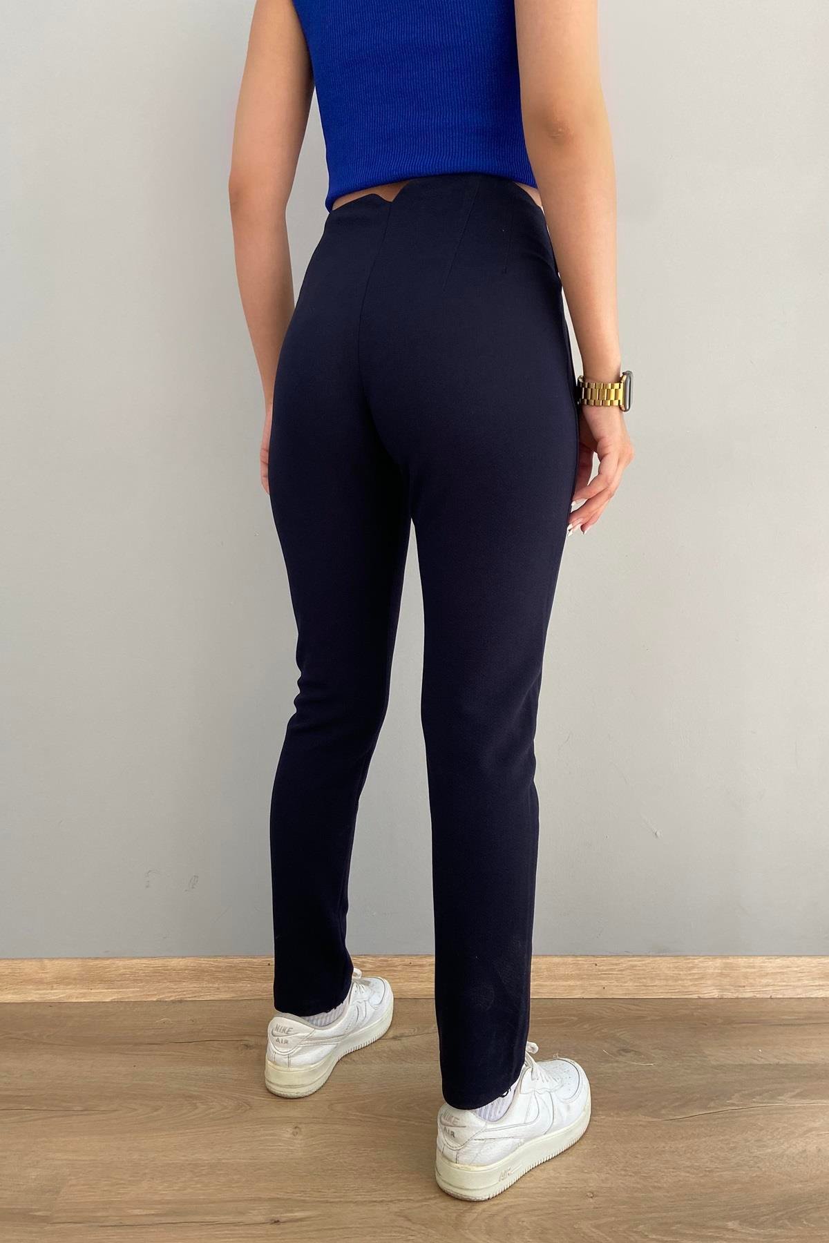 NERVÜRLÜ CREP FUL LİKRA PANTOLON