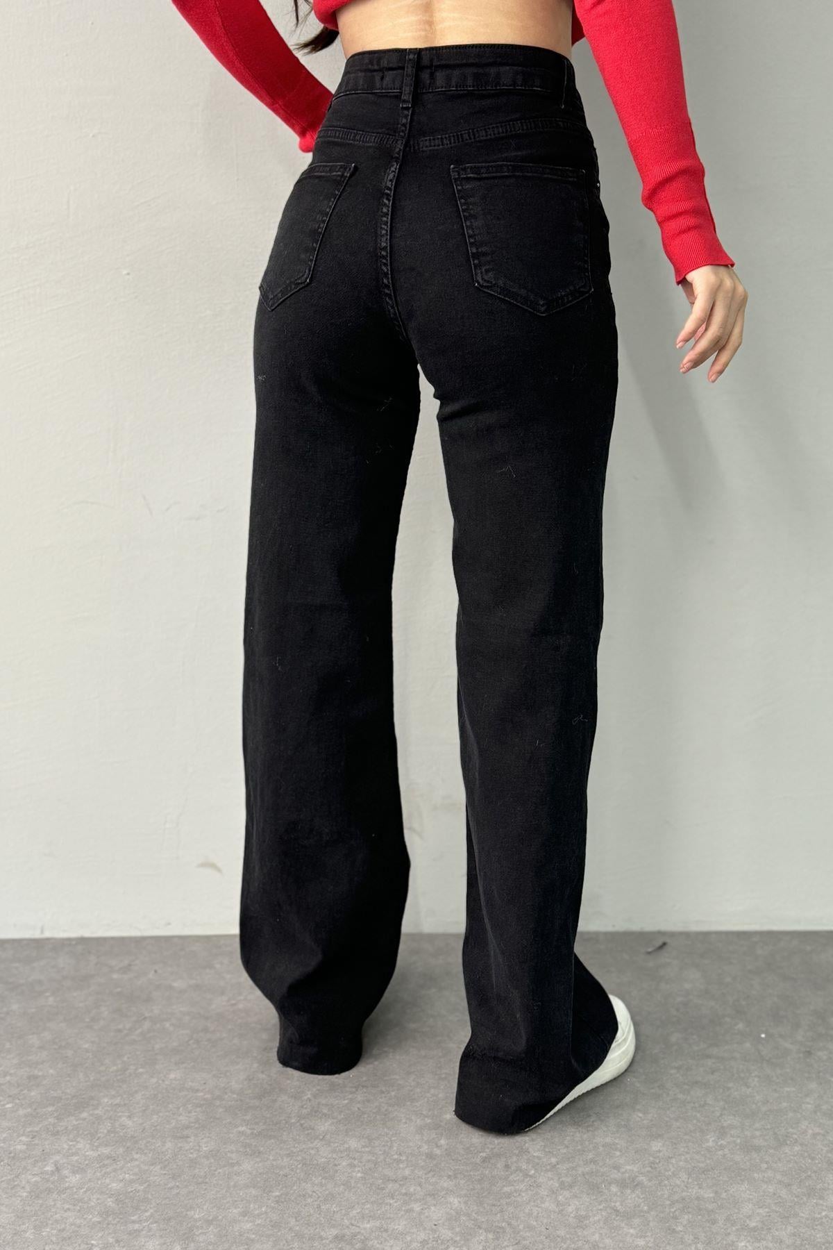 PAÇA UCU DİKİŞSİZ KOT PANTOLON