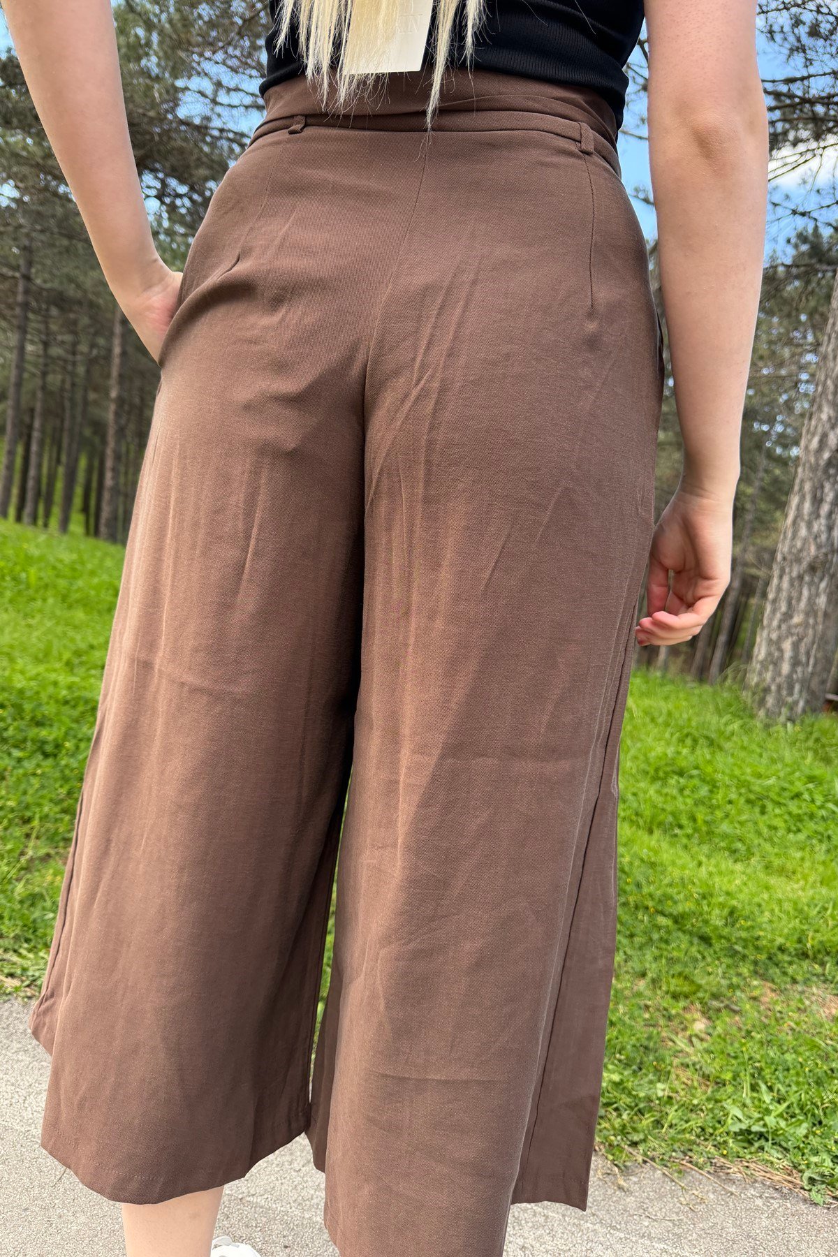 PİLE DETAY KUŞAKLI PANTOLON ETEK