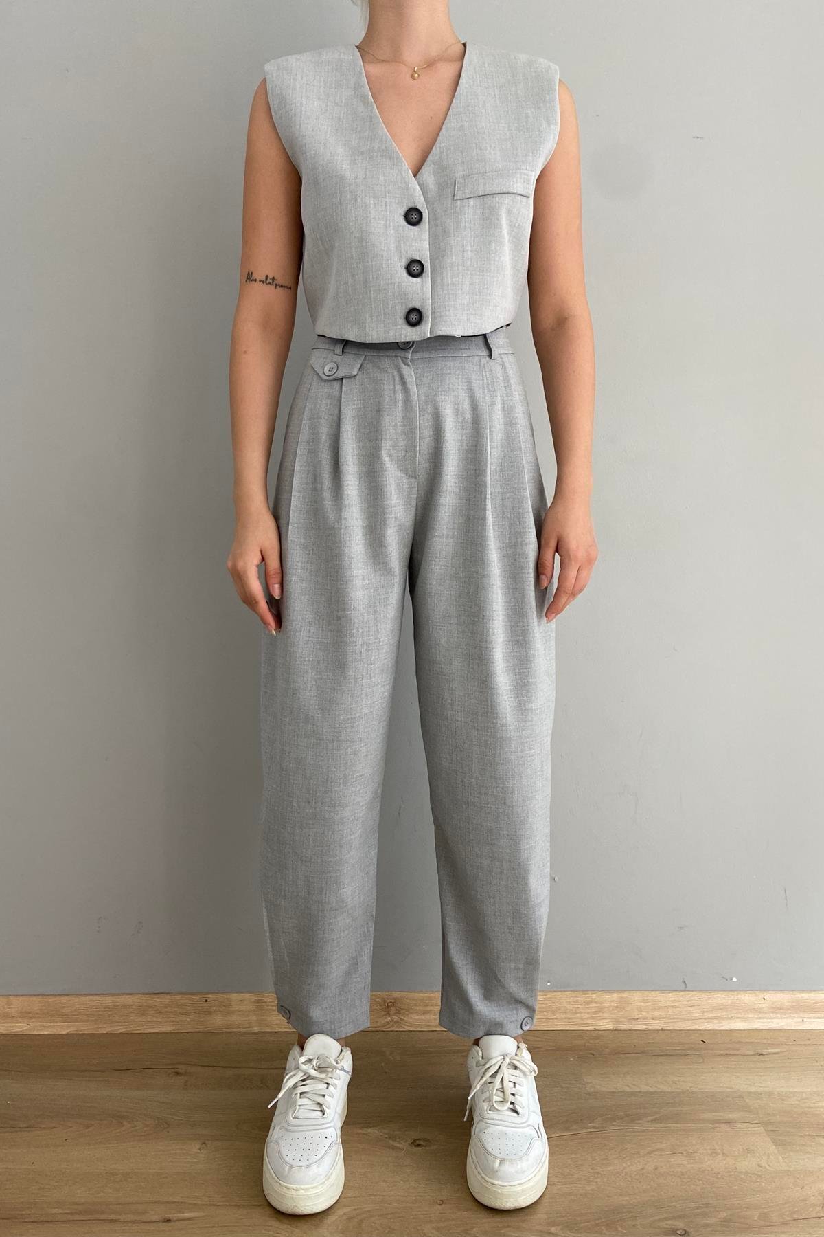PİLE DETAYLI PANTOLON