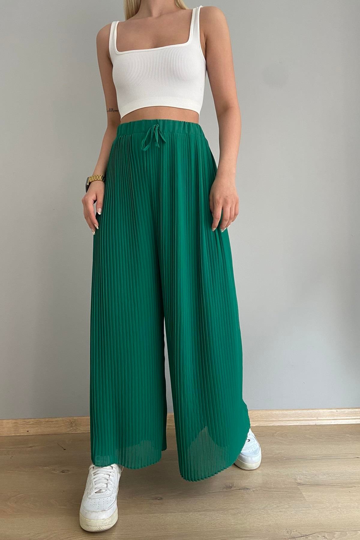 PİLİSELİ ŞİFON PANTALON