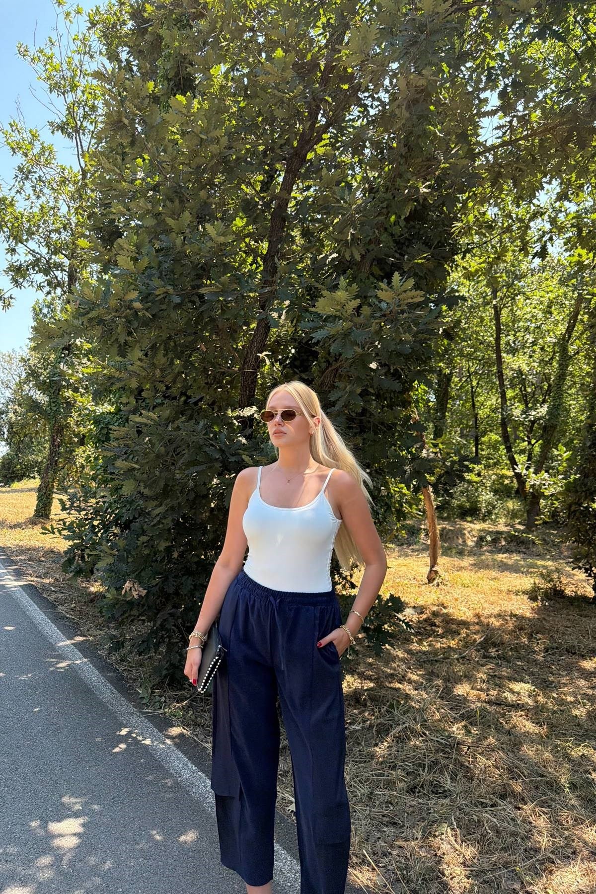 TENCEL GARNİLİ KARGO PANTOLON
