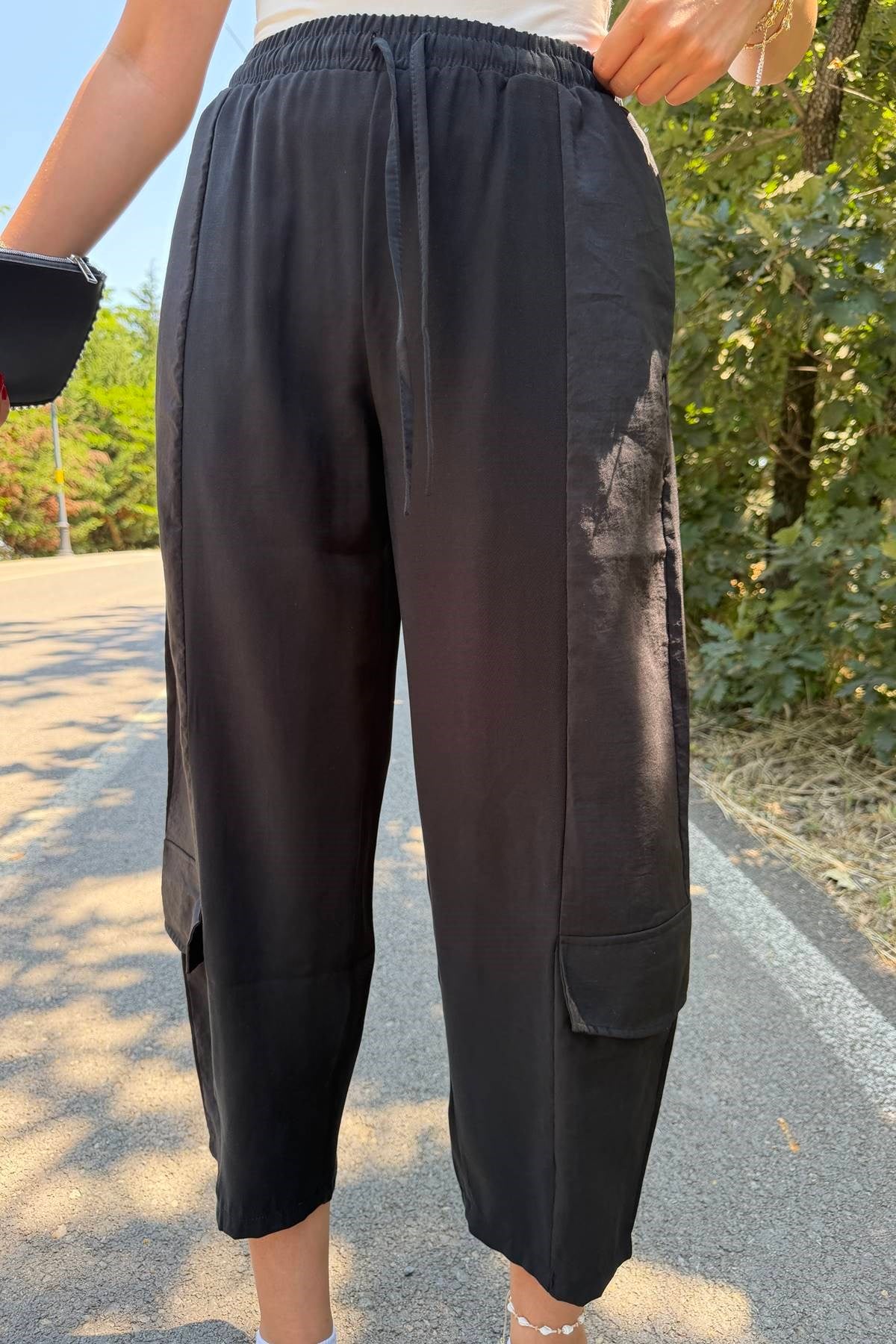 TENCEL GARNİLİ KARGO PANTOLON