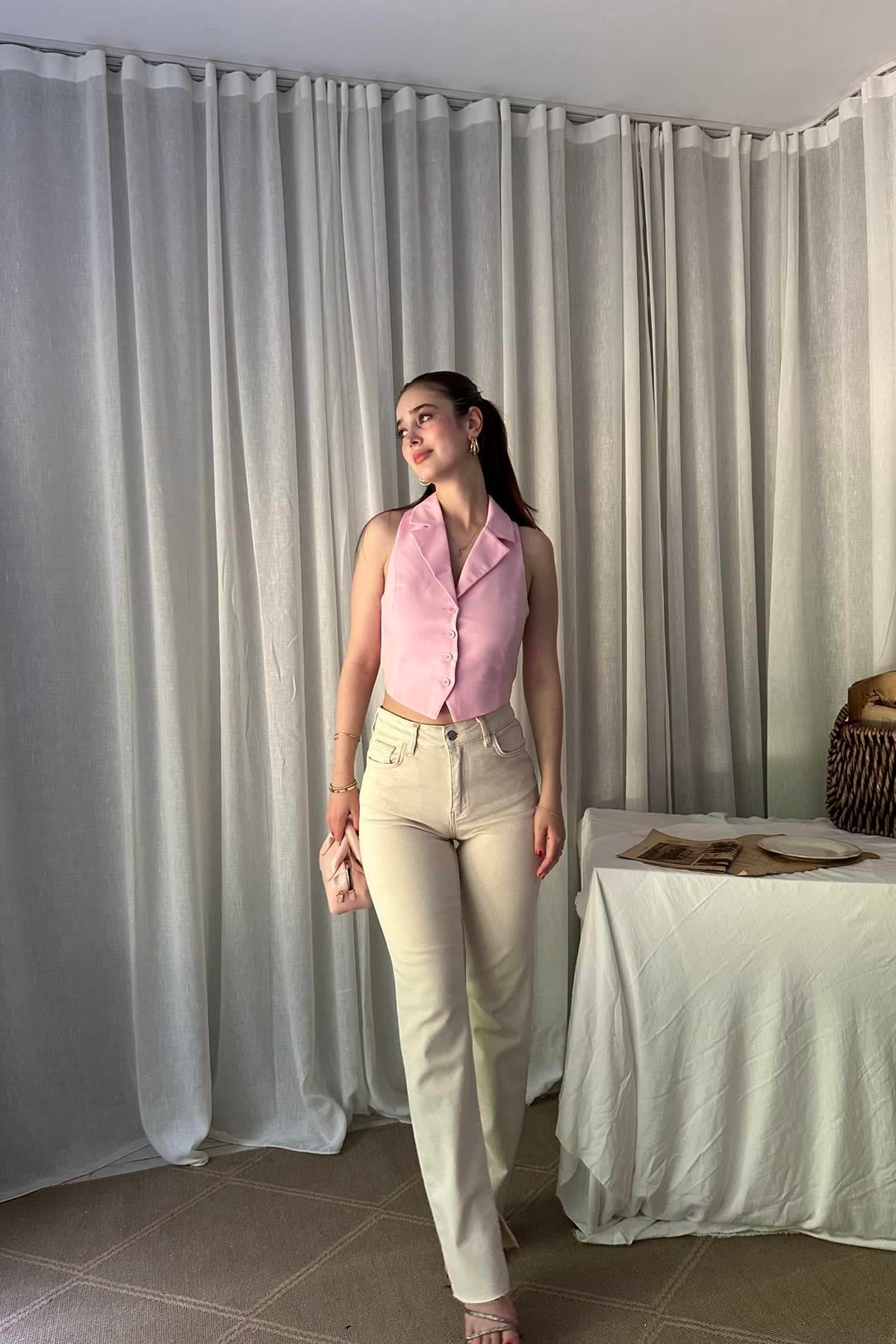 YANI KESİK STRİGHT PANTOLON