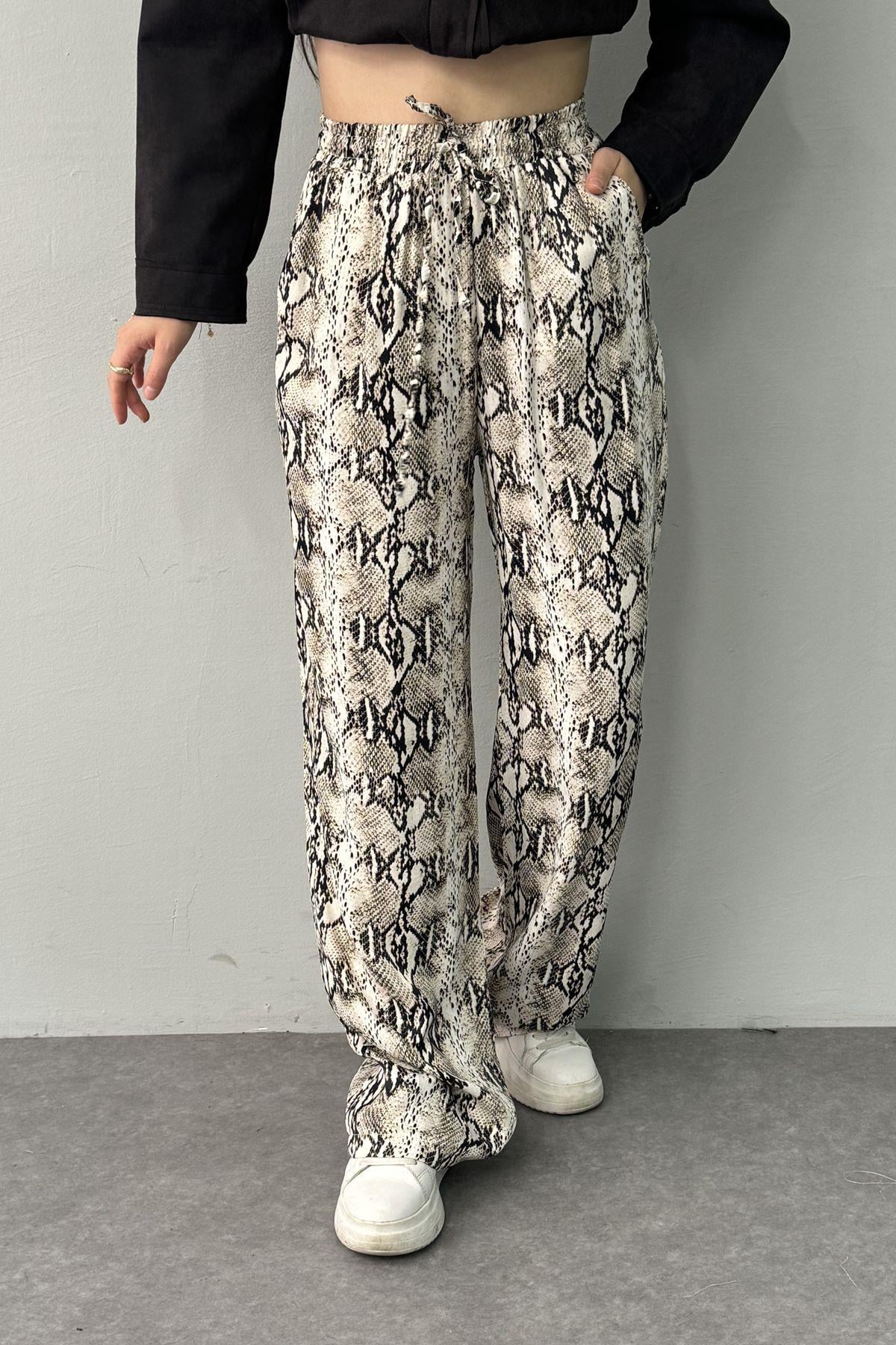 YILAN DESEN SATEN PANTOLON
