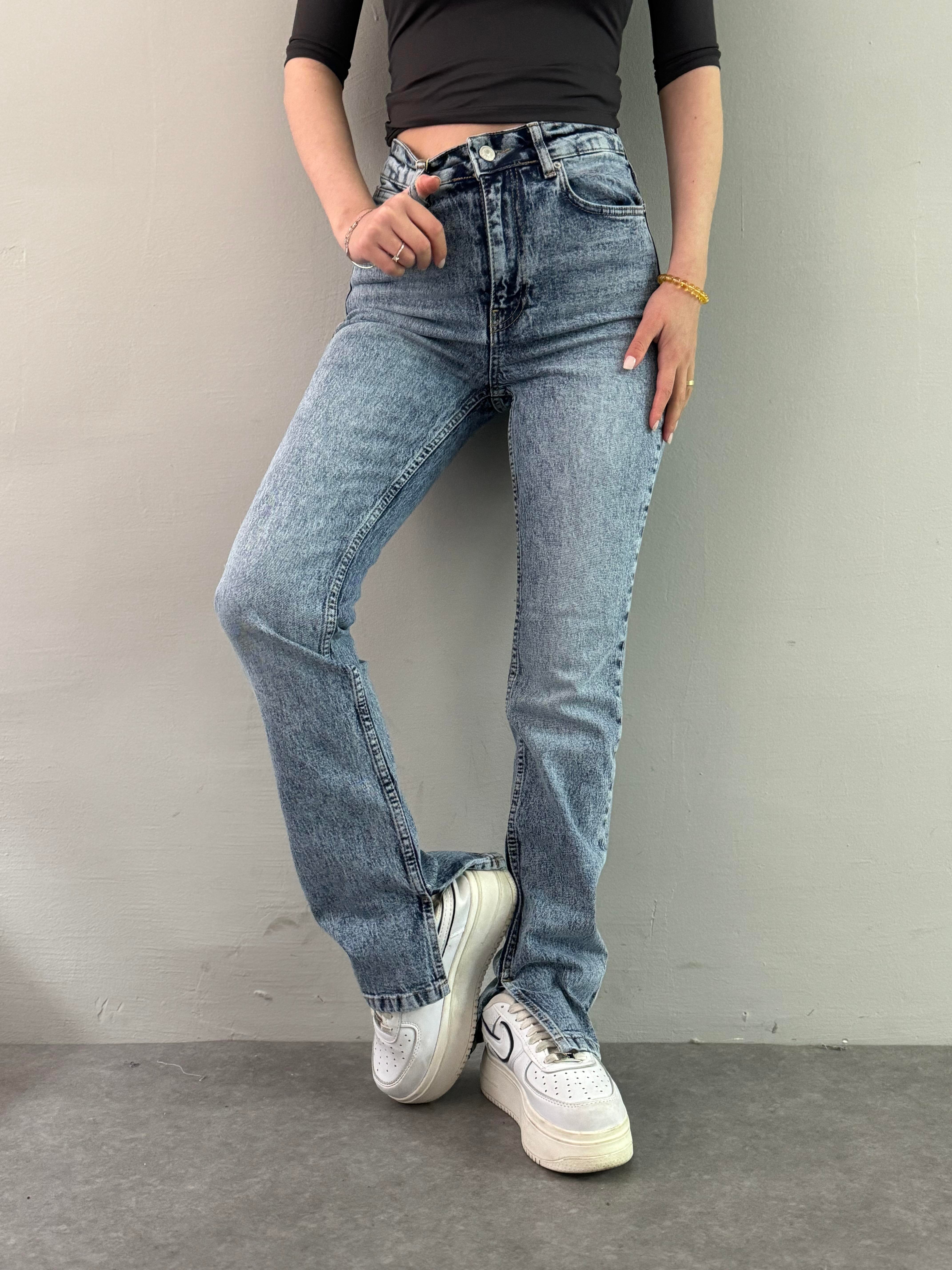 YIRTMAÇLI LİKRA BORU PAÇA PANTALON