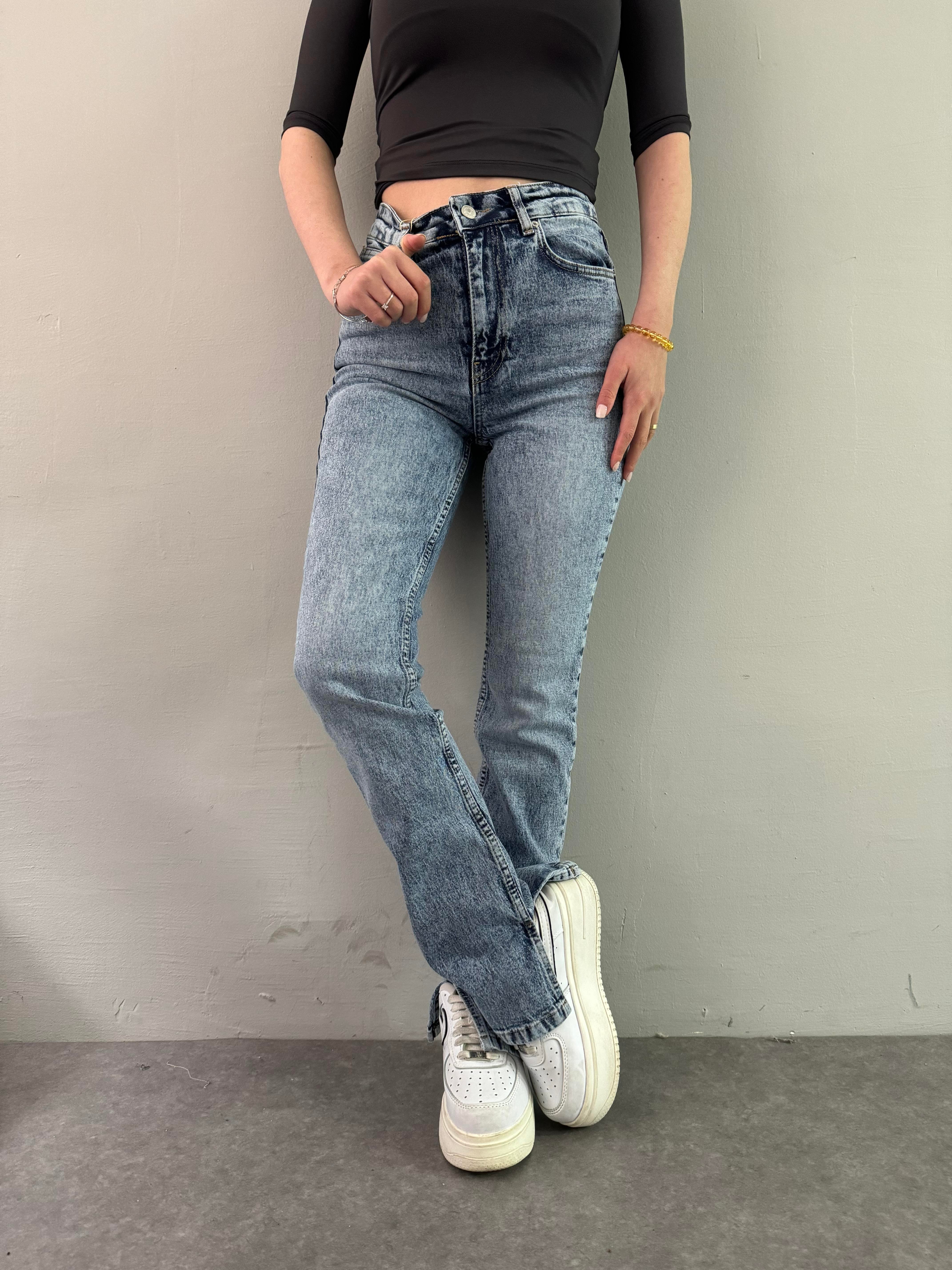 YIRTMAÇLI LİKRA BORU PAÇA PANTALON