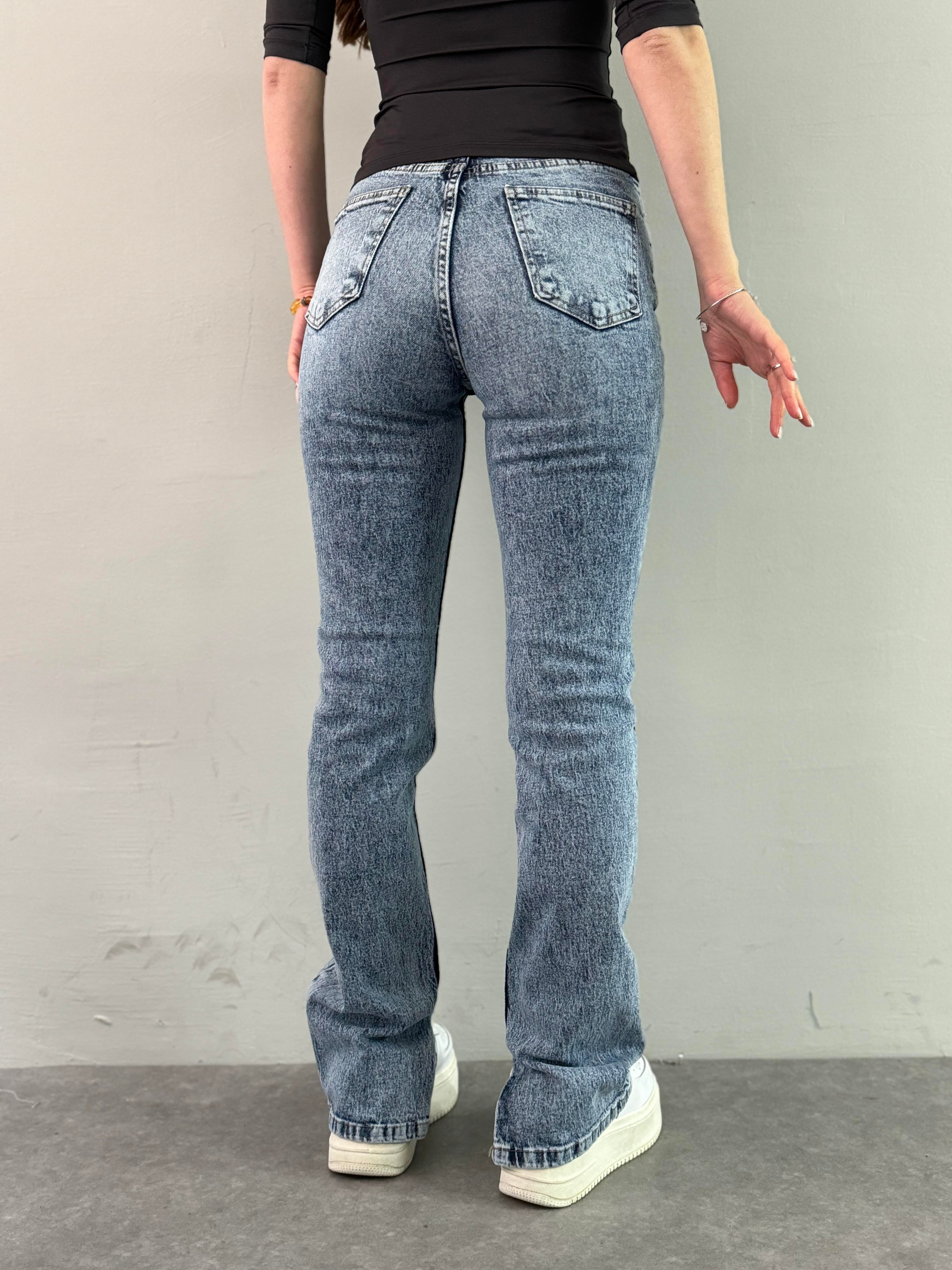 YIRTMAÇLI LİKRA BORU PAÇA PANTALON