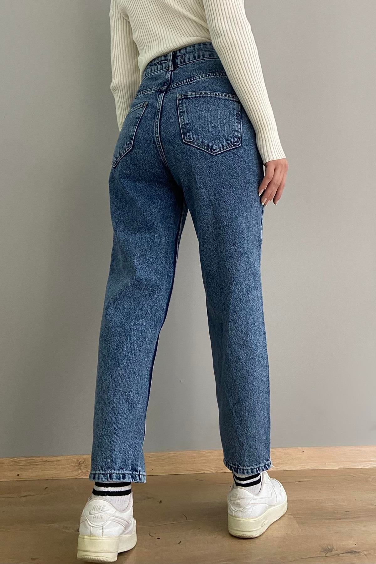 YÜKSEK BEL MOM PANTALON