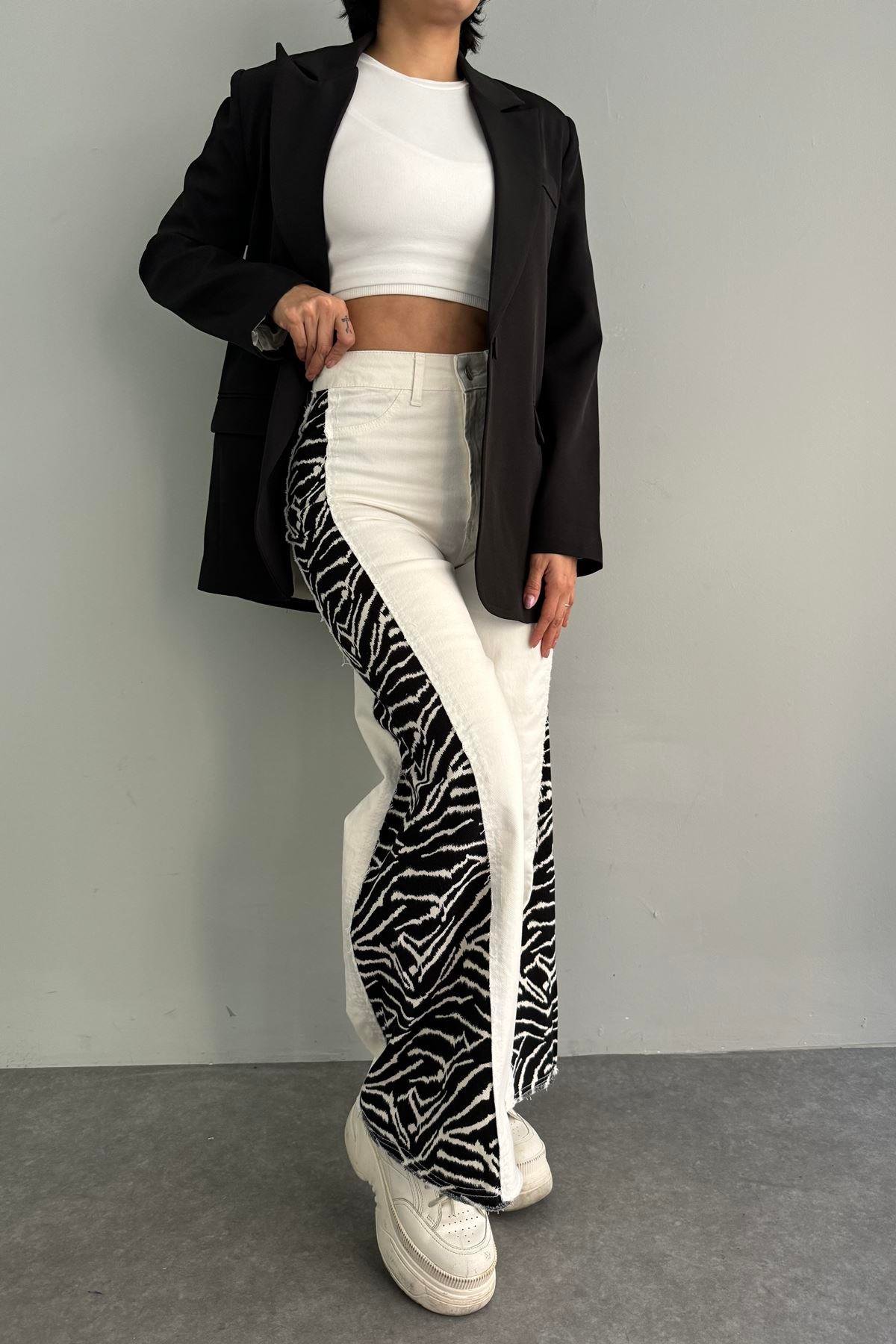 ZEBRA DESEN GARNİLİ PANTOLON