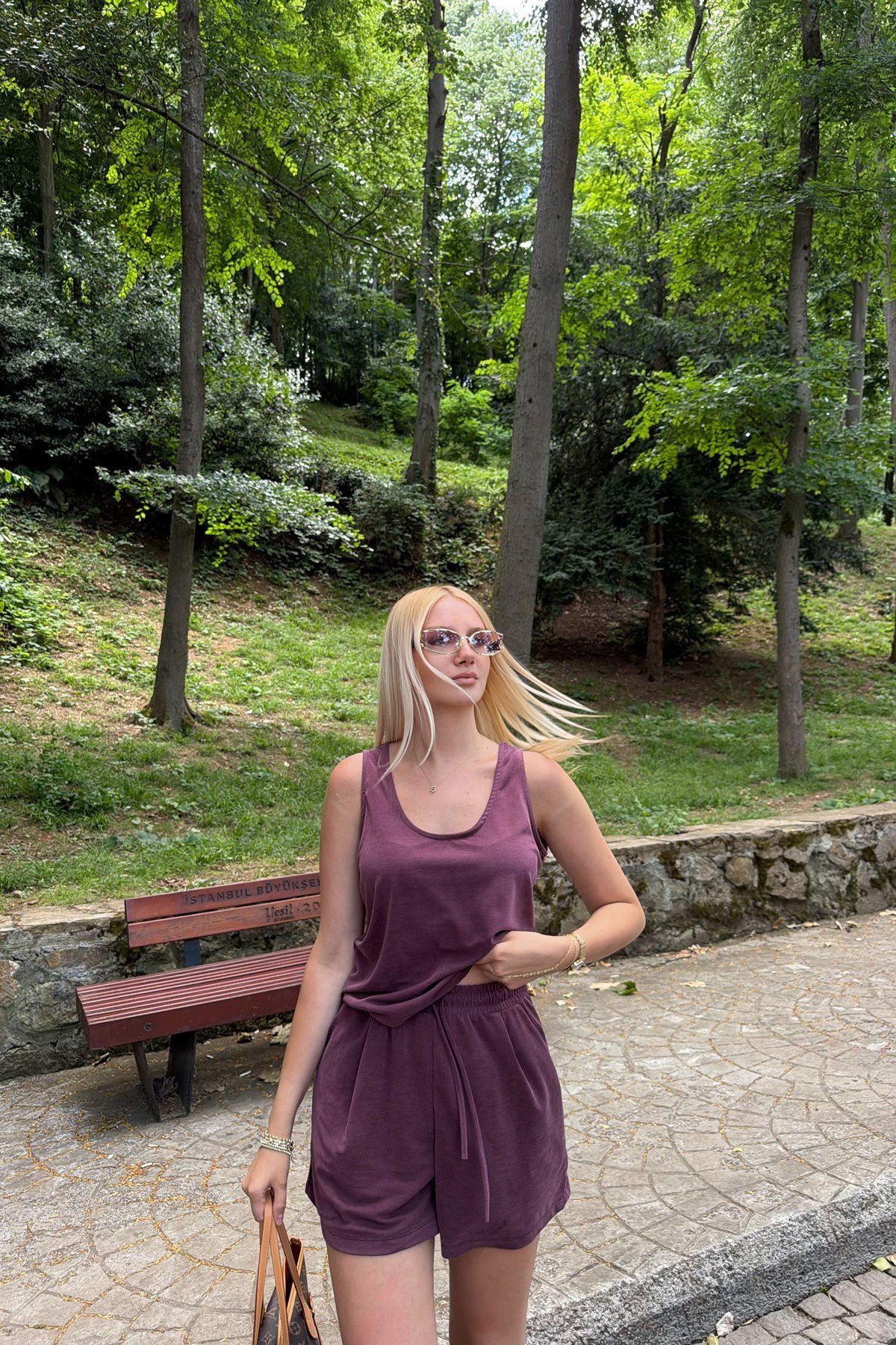 MODAL ASKILI BLUZ ŞORT TAKIM