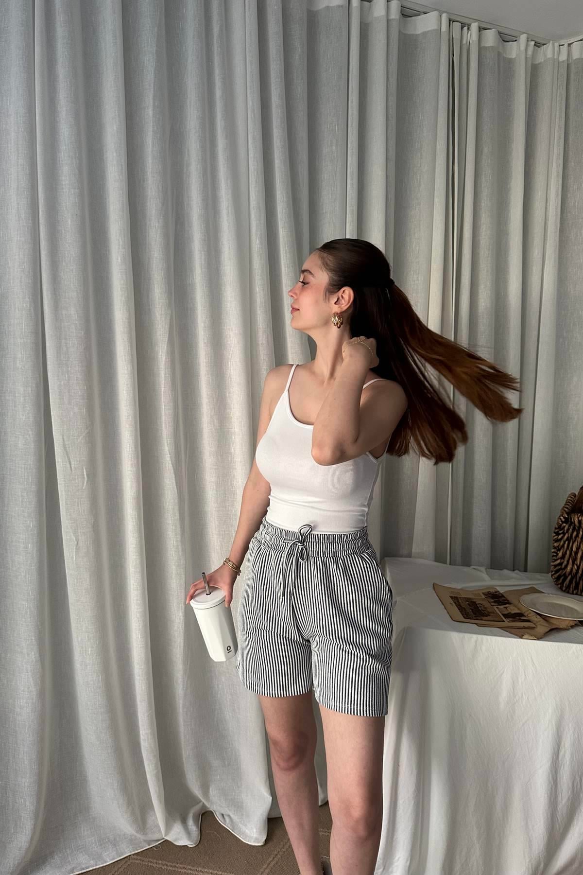 BEL BAĞCIKLI ÖRME ŞORT