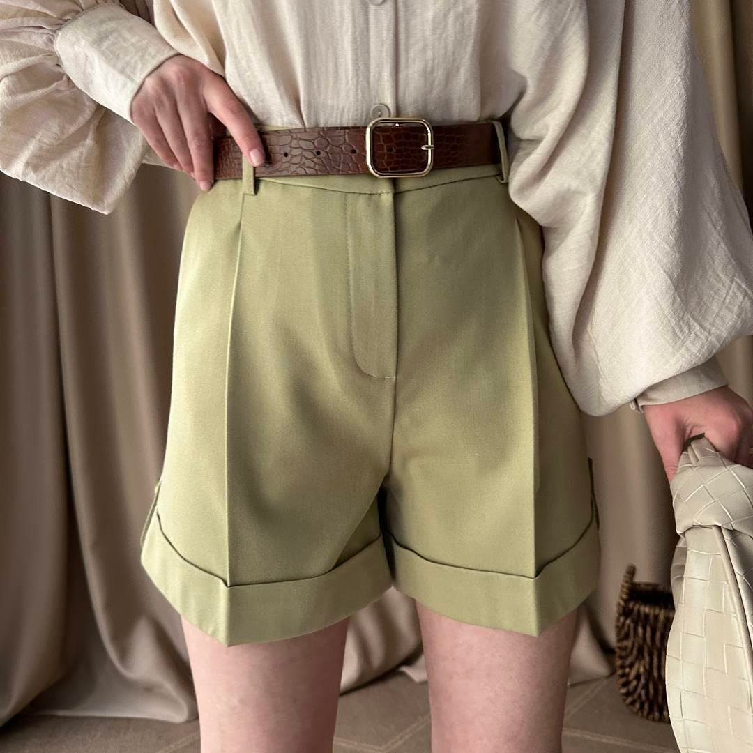 KEMERLİ PENSLİ DUBLE ŞORT