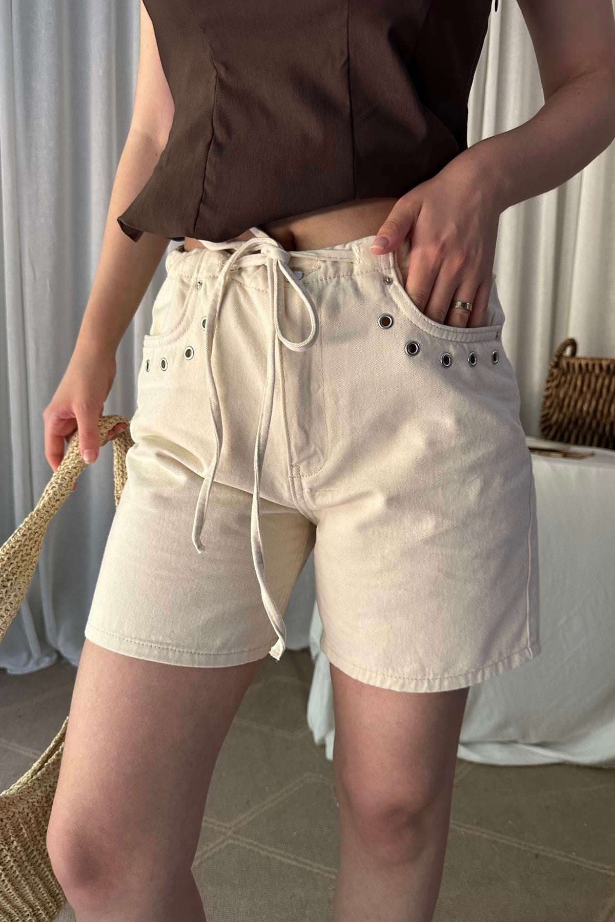 KUŞGÖZÜ DETAYLI ŞORT