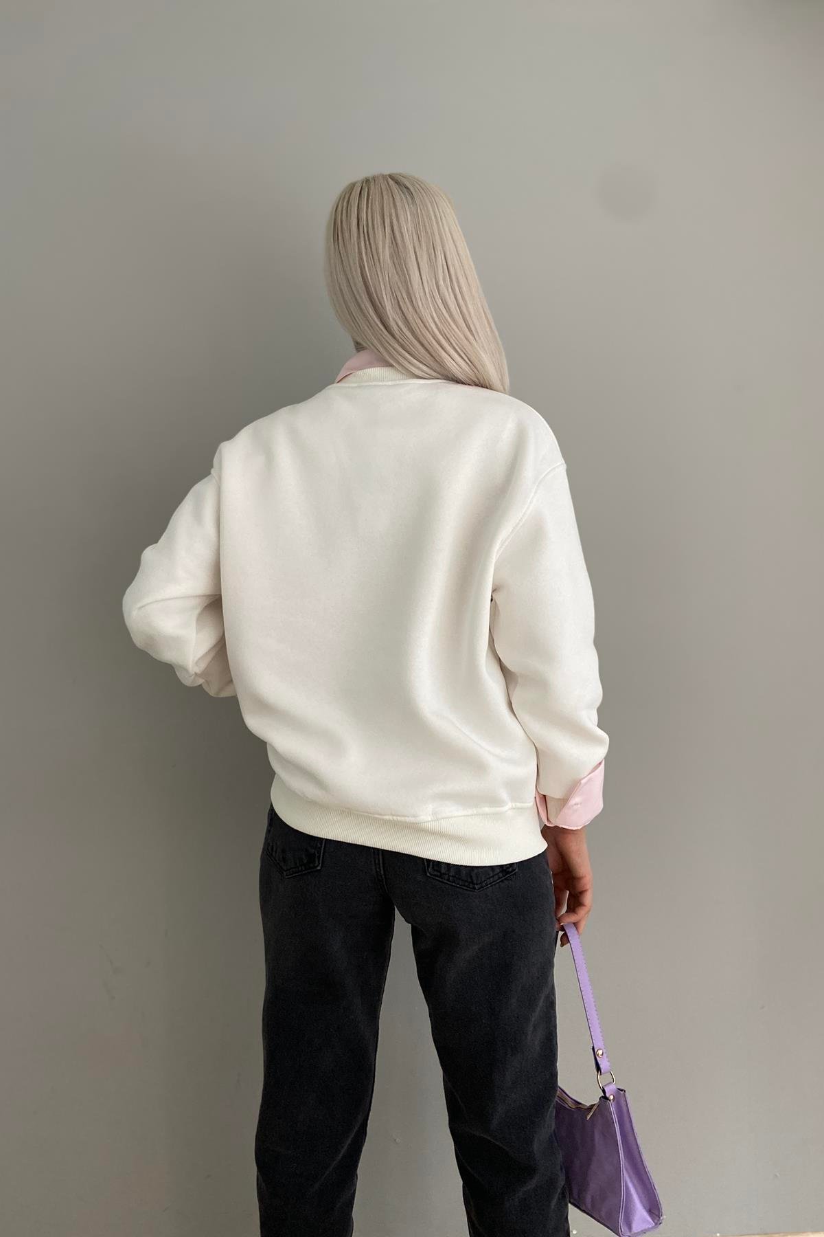 AMOUR NAKIŞLI SWEATSHIRT