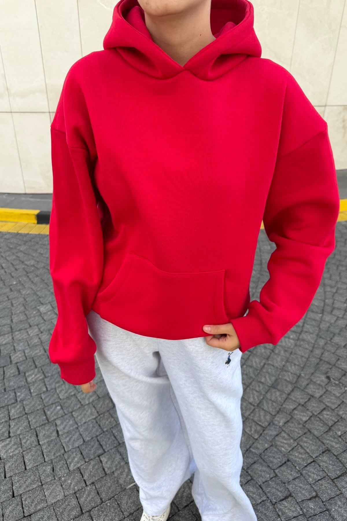 ANGEL TAŞ BASKI DETAY KAPŞONLU SWEATSHIRT