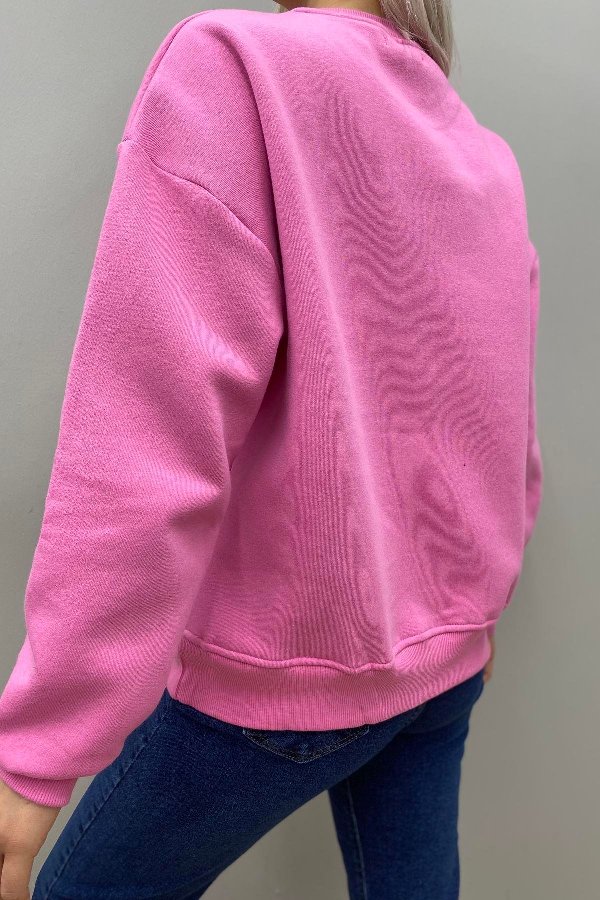 APLİKE DETAY SWEATSHIRT