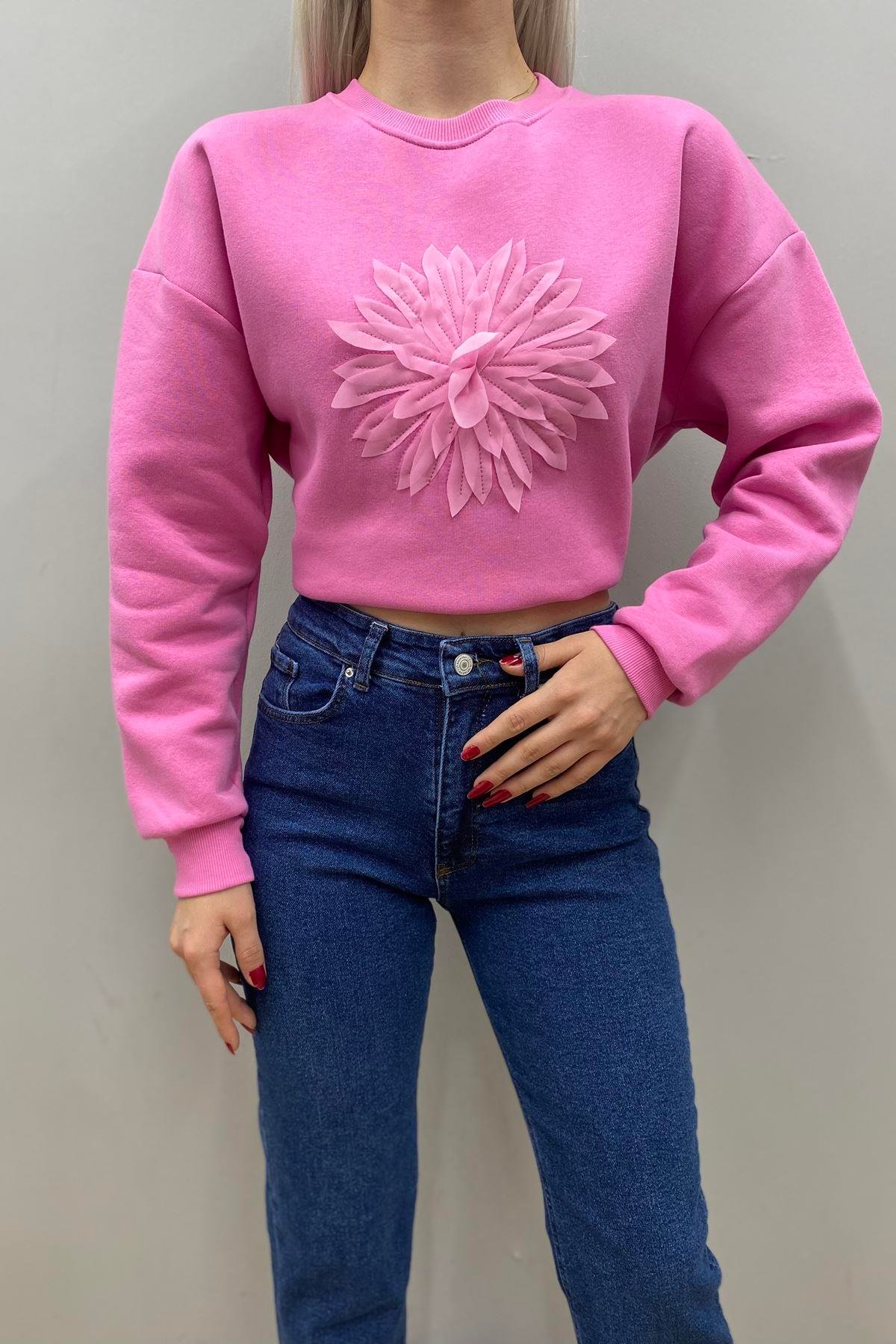 APLİKE DETAY SWEATSHIRT