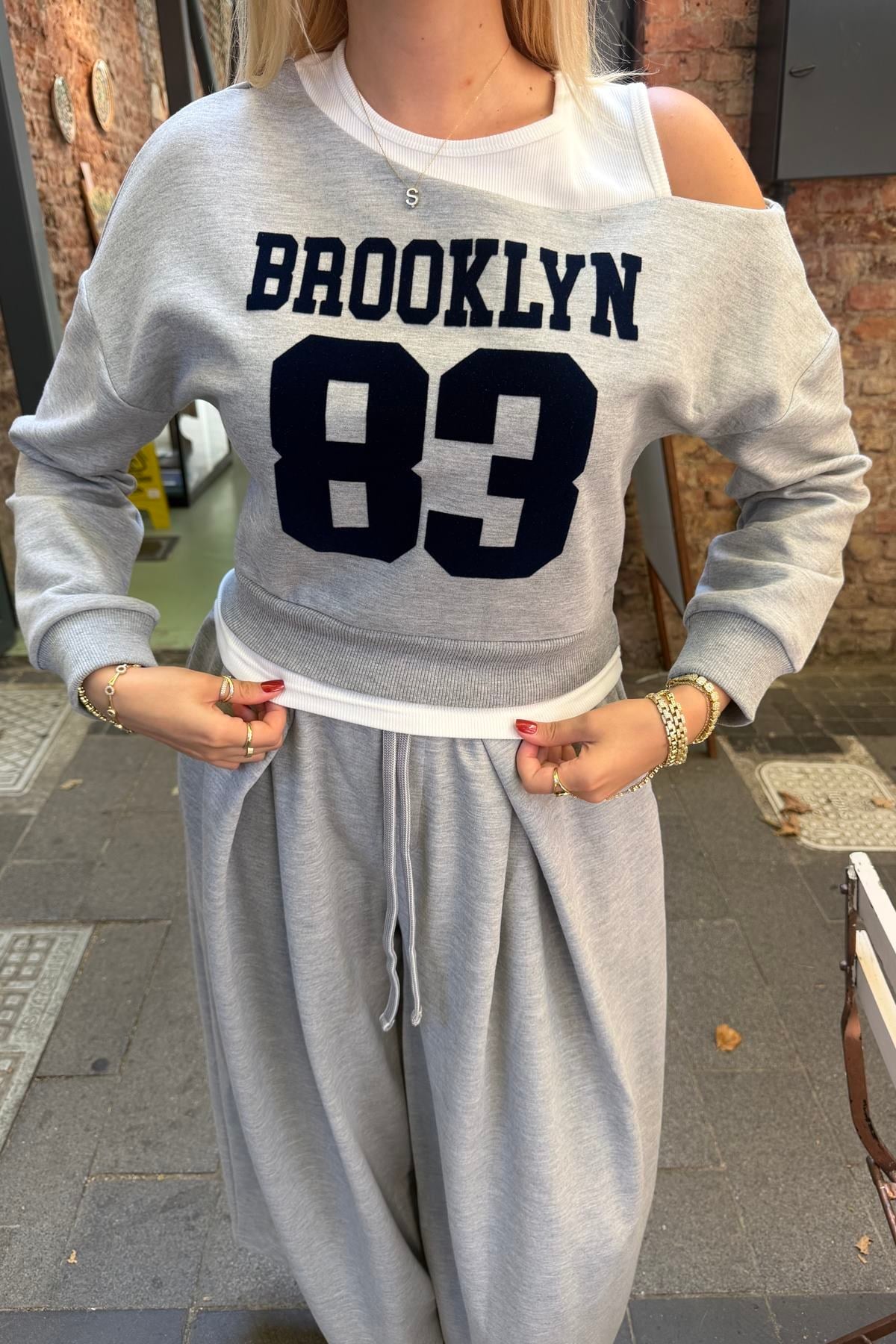 ASİMETRİK ATLET DETAY SWEATSHIRT