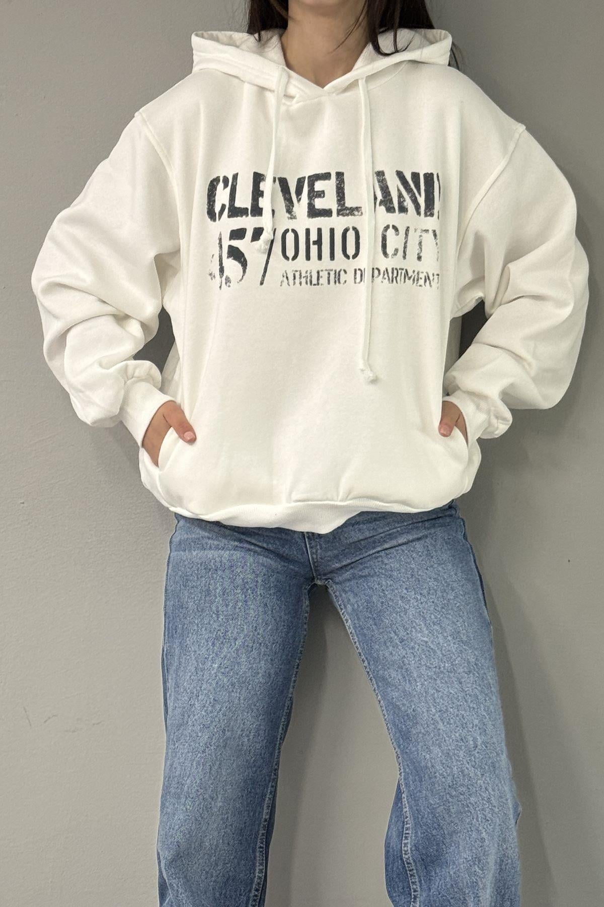 BASKI DETAY SWEATSHIRT