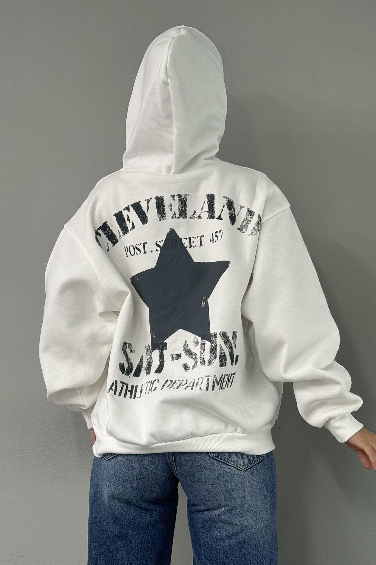 BASKI DETAY SWEATSHIRT