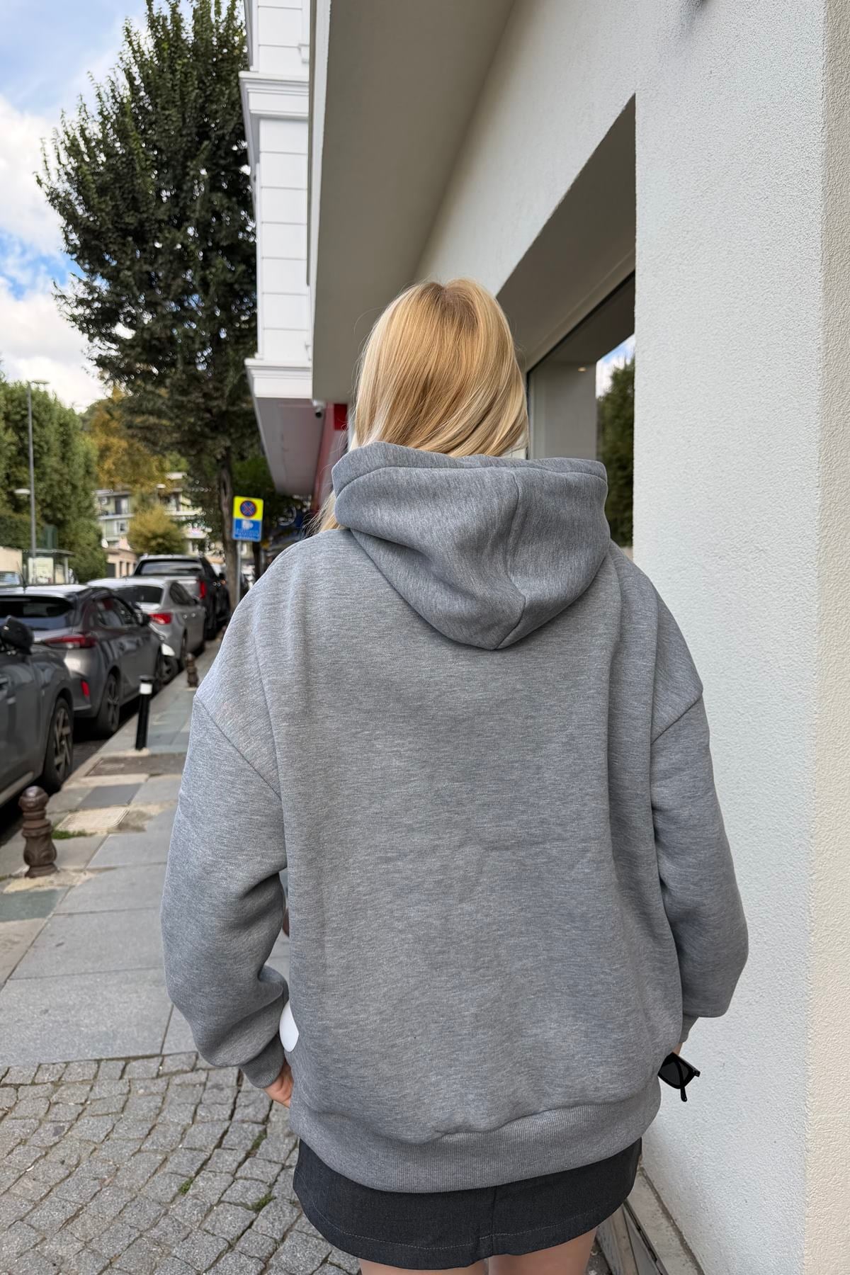 BASKI DETAY SWEATSHIRT