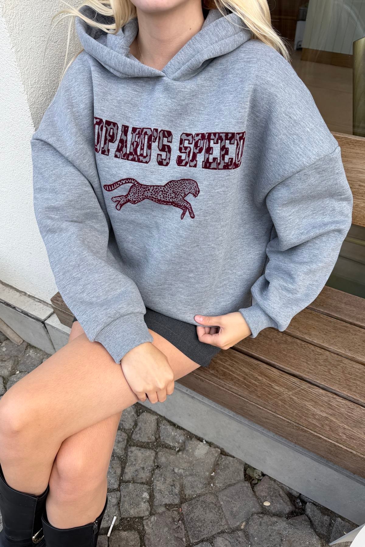 BASKI DETAY SWEATSHIRT