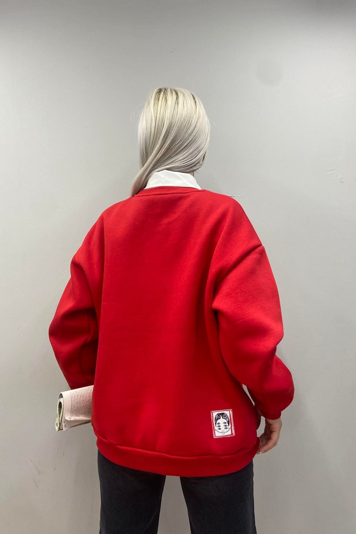 BASKI DETAYLI SWEATSHIRT