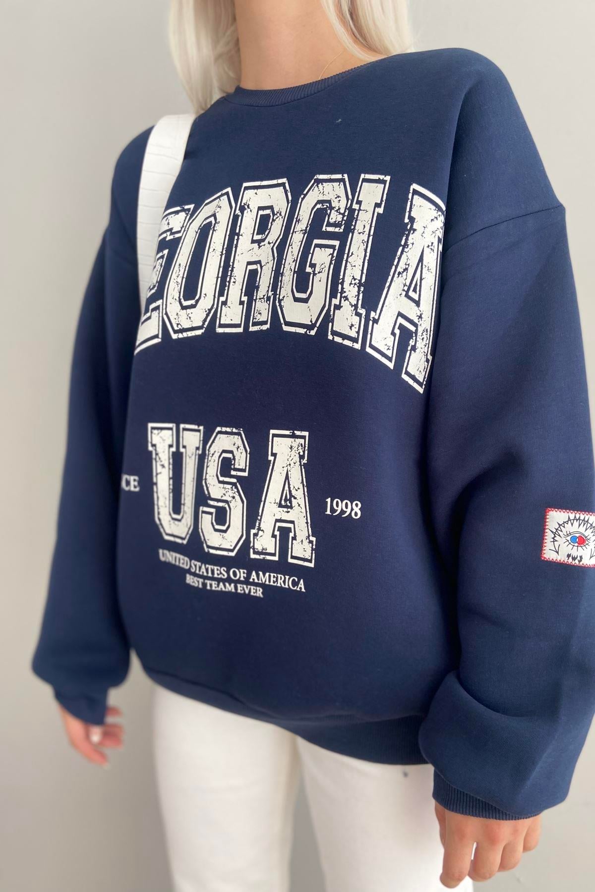 BASKI DETAYLI SWEATSHIRT