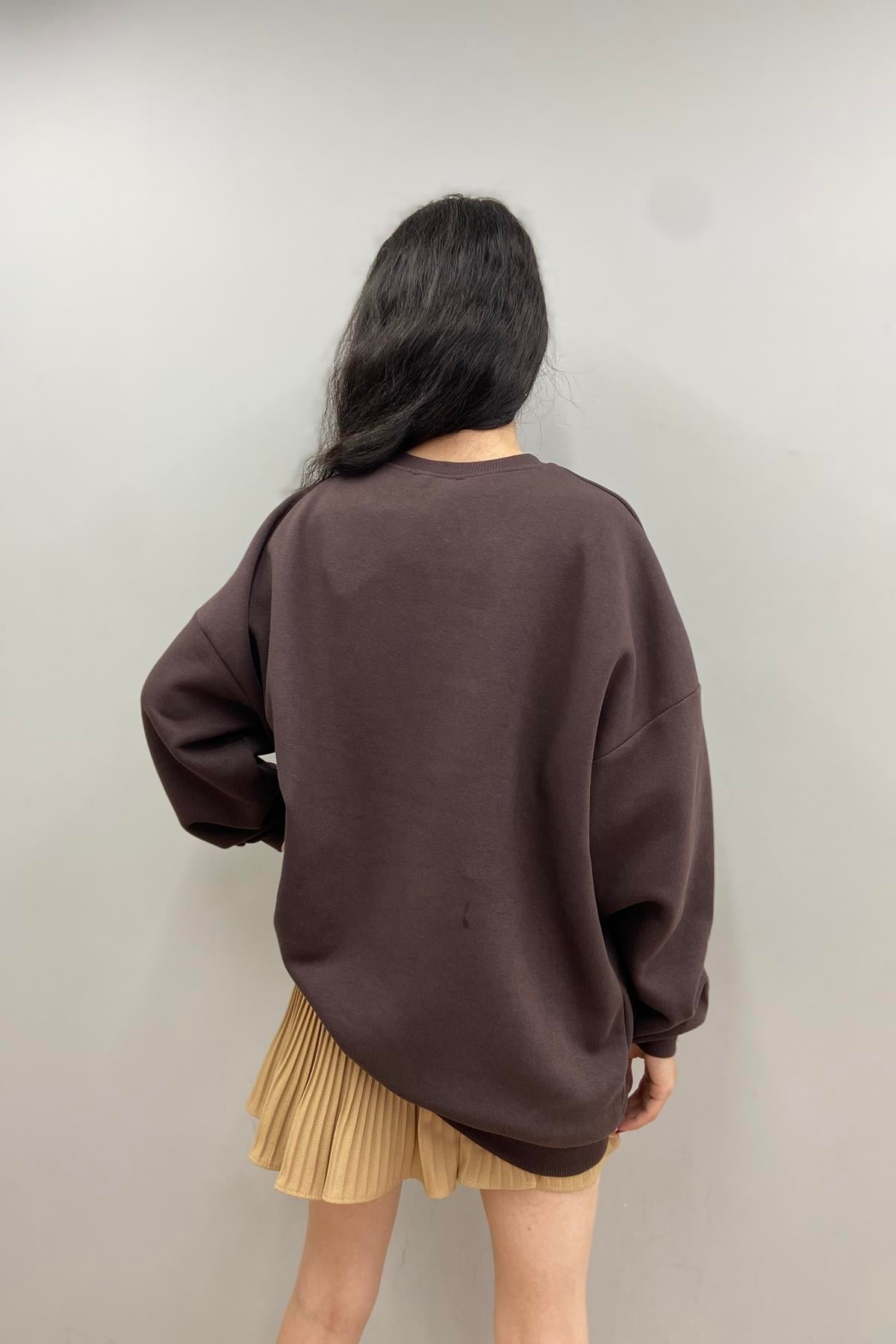 BASKI DETAYLI SWEATSHIRT