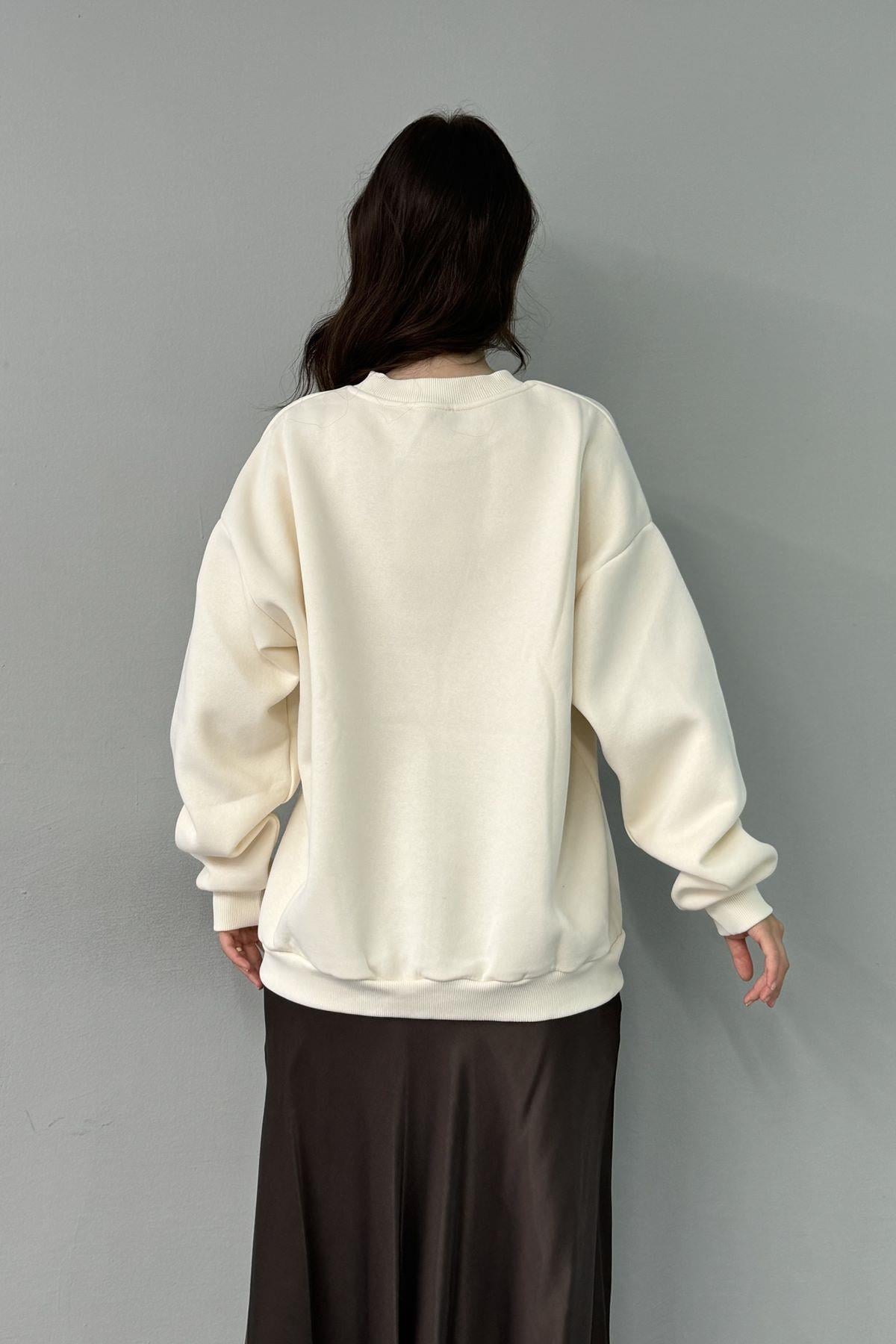 BASKI DETAYLI SWEATSHIRT