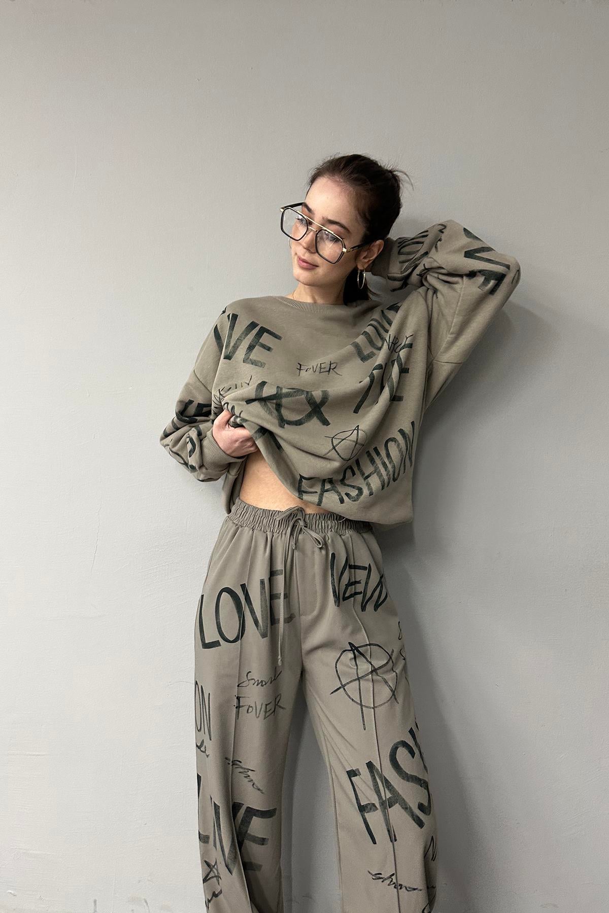 BASKI DETAYLI SWEATSHIRT