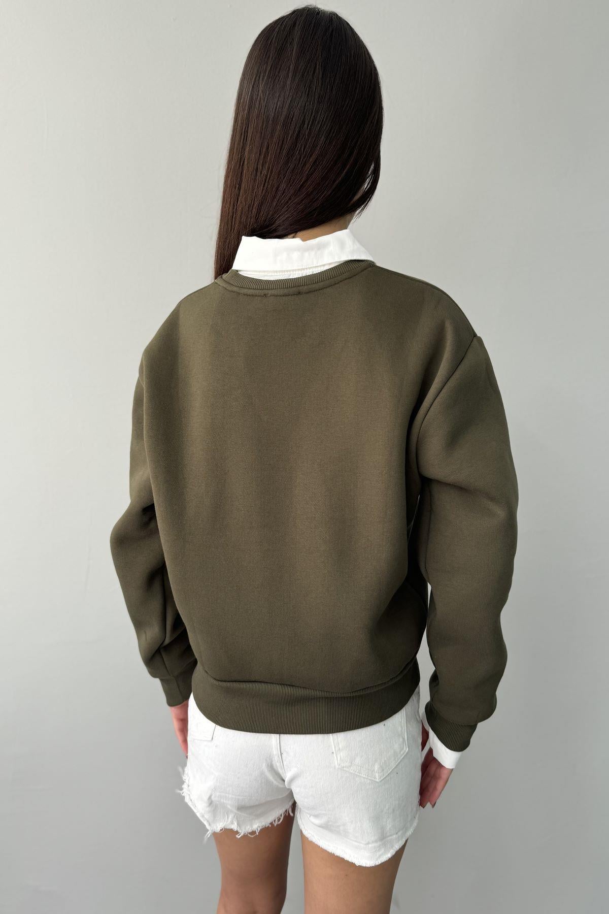 BASKI DETAYLI SWEATSHIRT