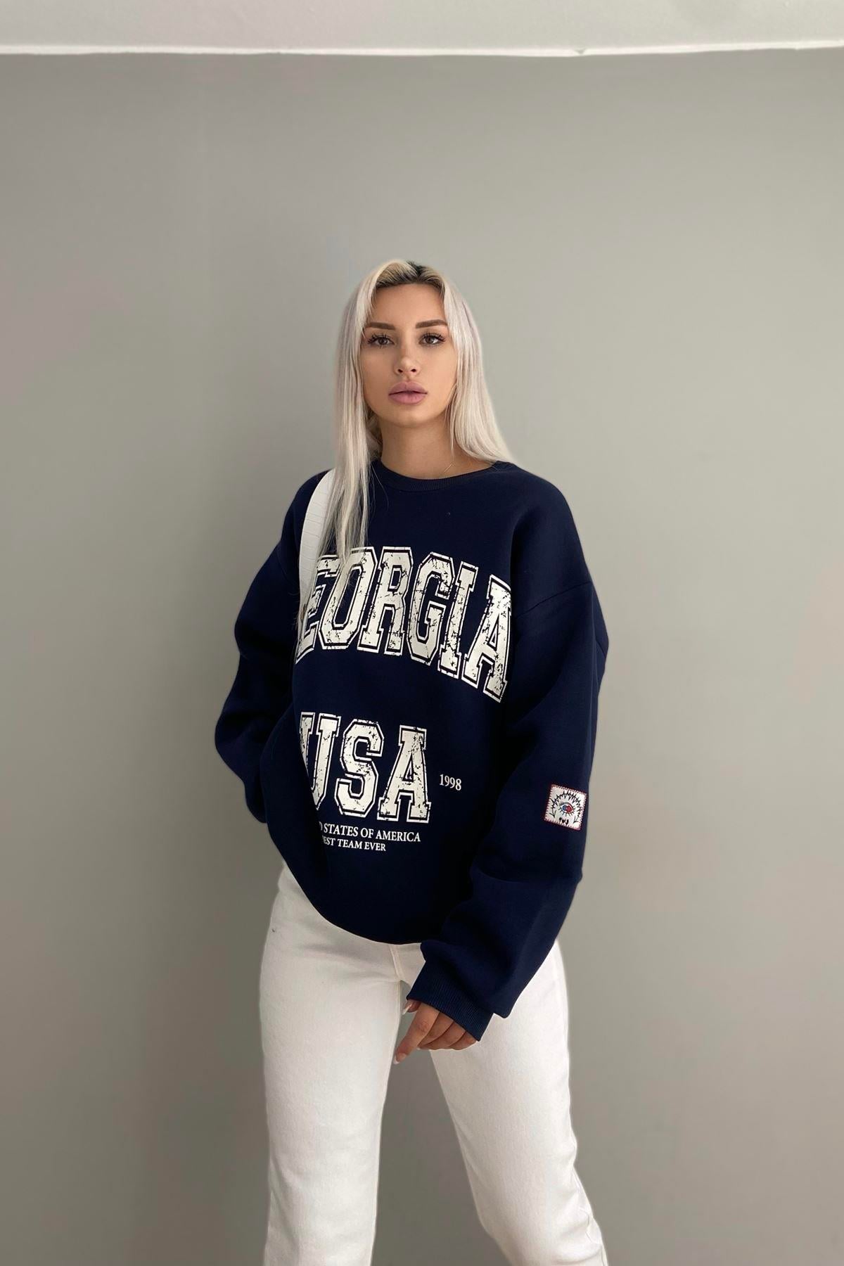 BASKI DETAYLI SWEATSHIRT