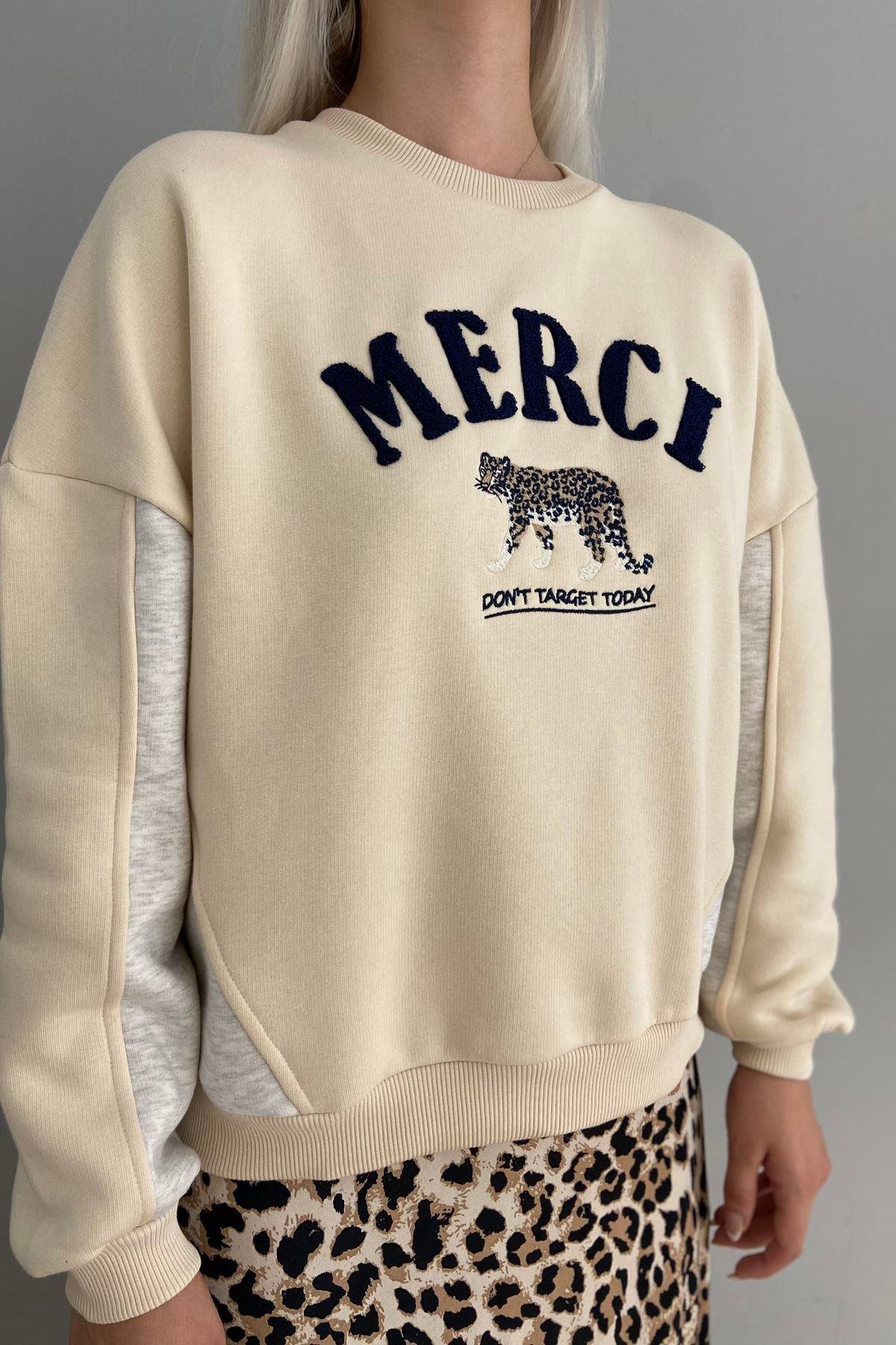 BASKI DETAYLI SWEATSHIRT