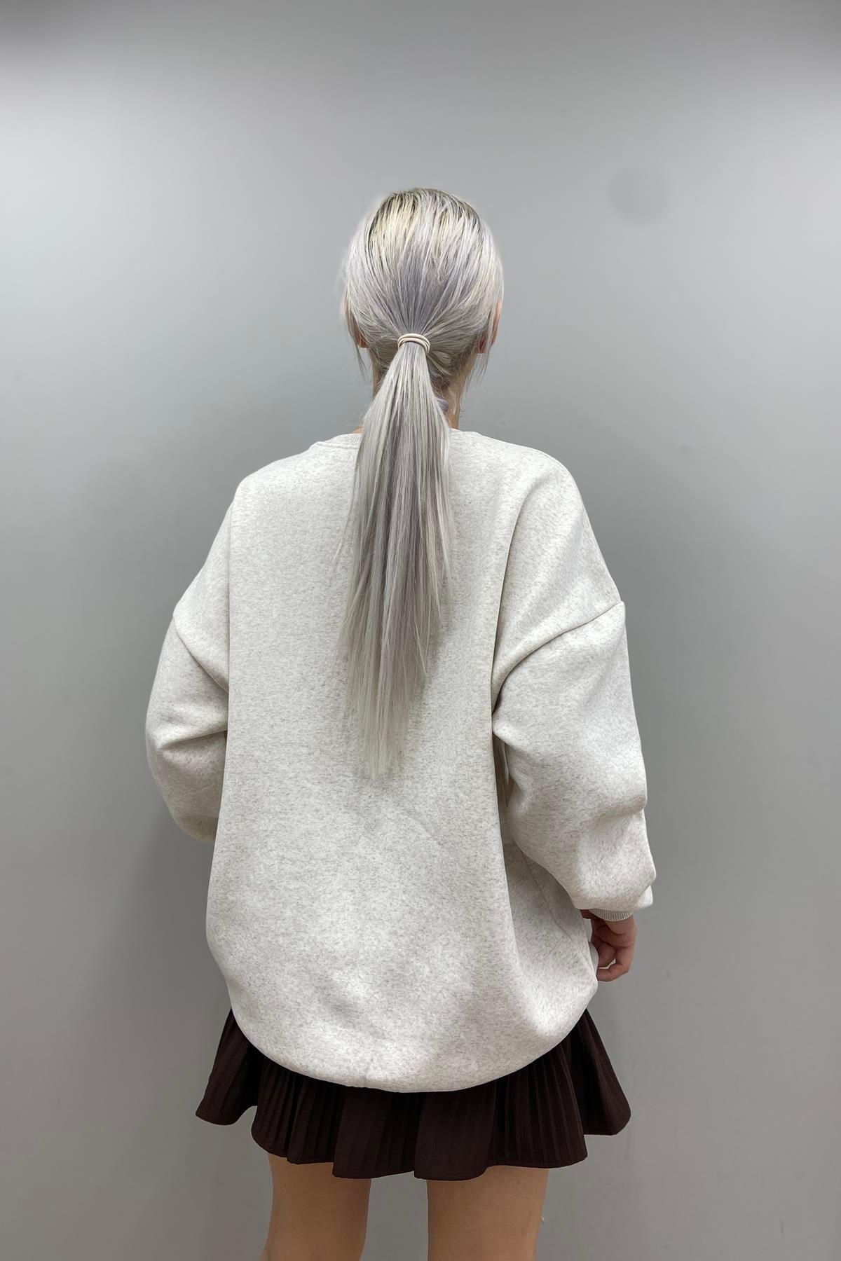 BASKI DETAYLI SWEATSHIRT