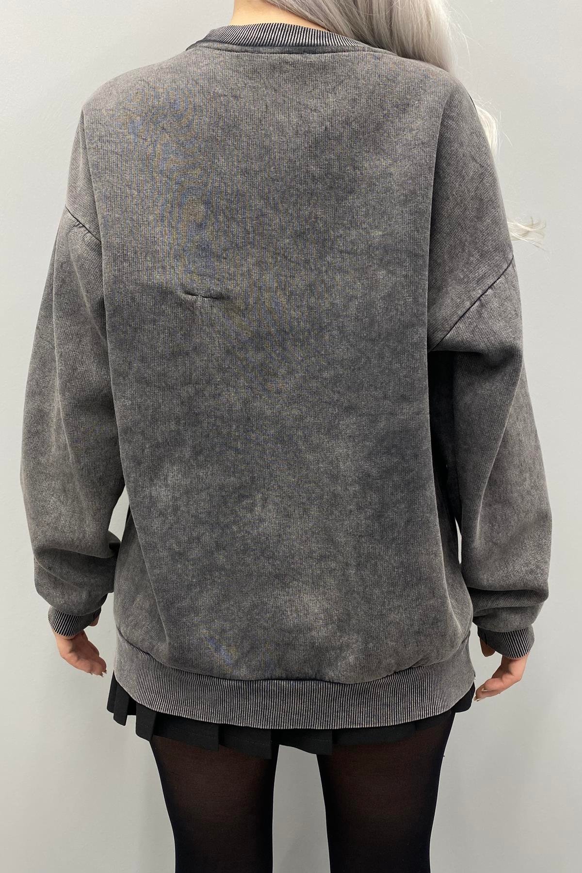 BASKI DETAYLI SWEATSHIRT
