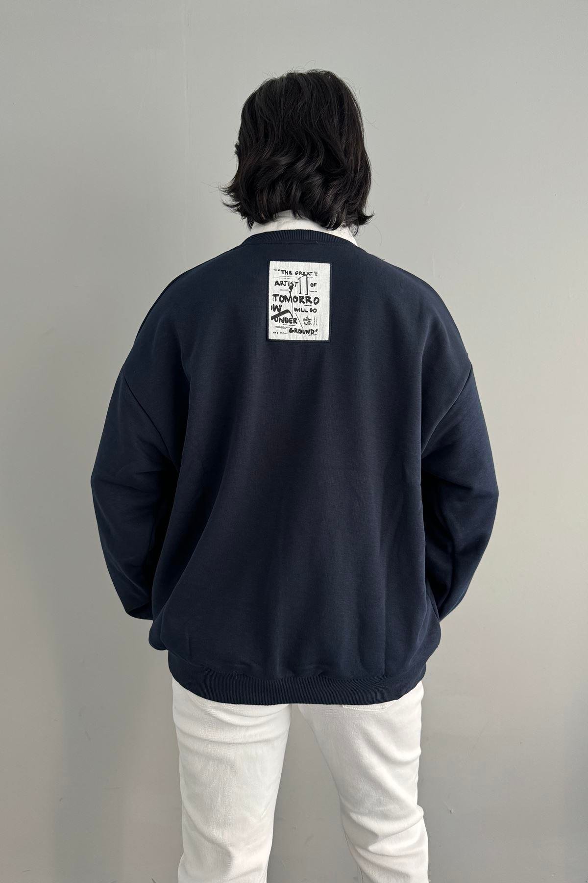 BASKI DETAYLI SWEATSHIRT