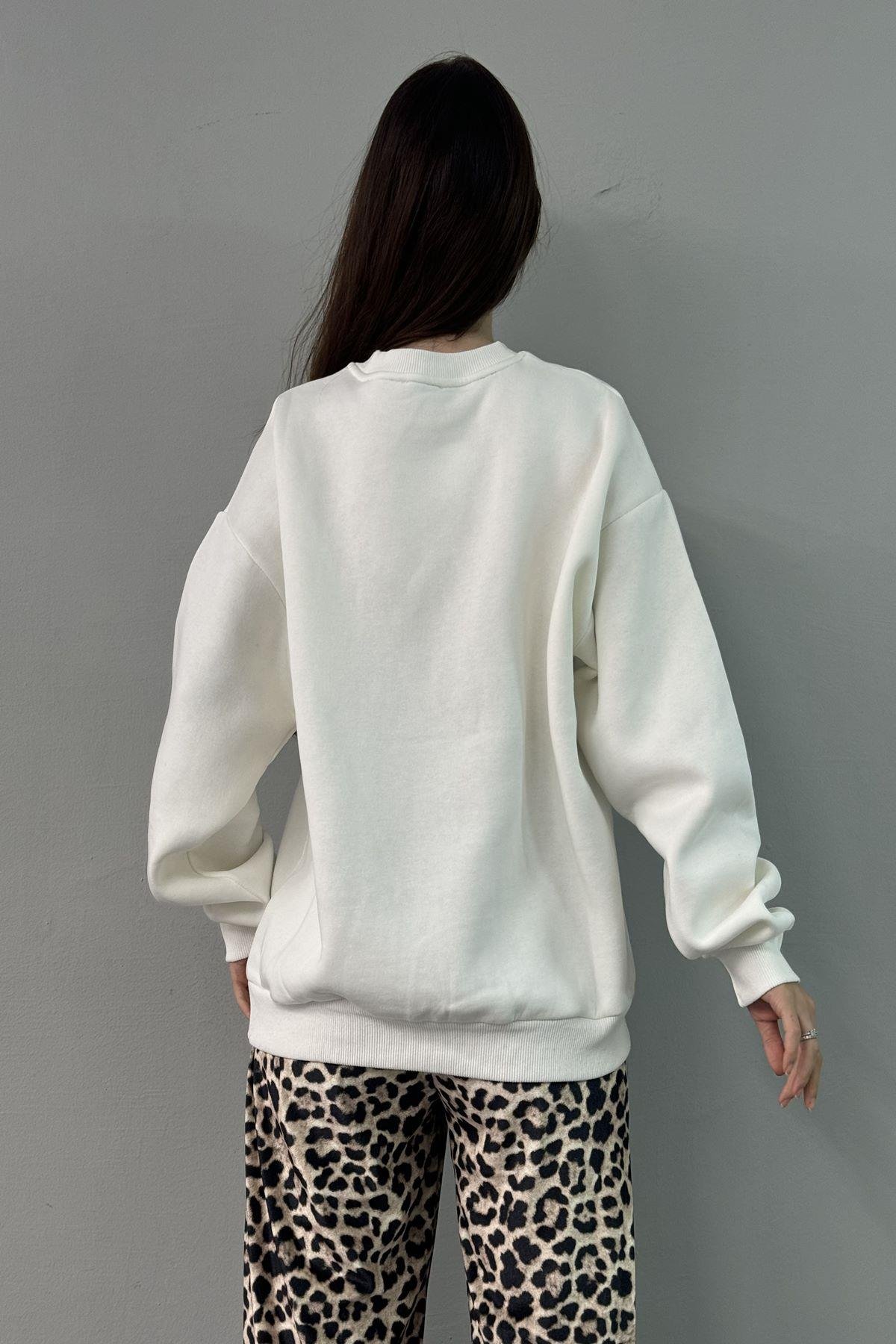 BASKI DETAYLI SWEATSHIRT